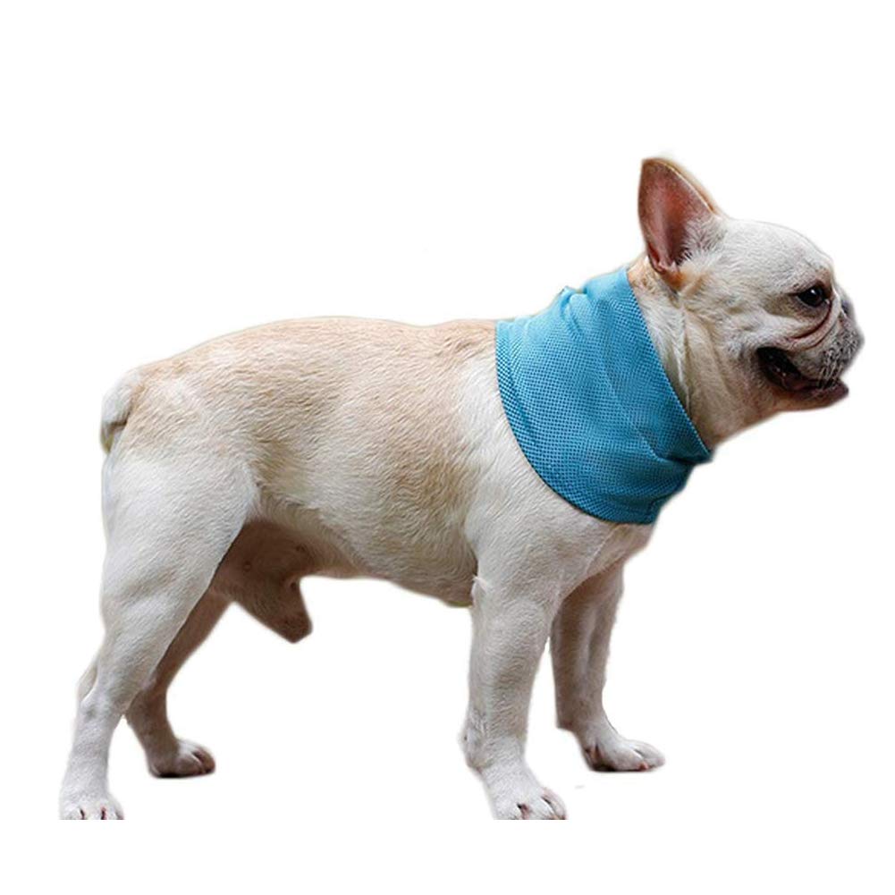 Nacoco 2 Pcs Dog Instant Cooling Scarf Summer Pet Bandana Cats Collar Ice Towels For Bulldog (Blue, S)