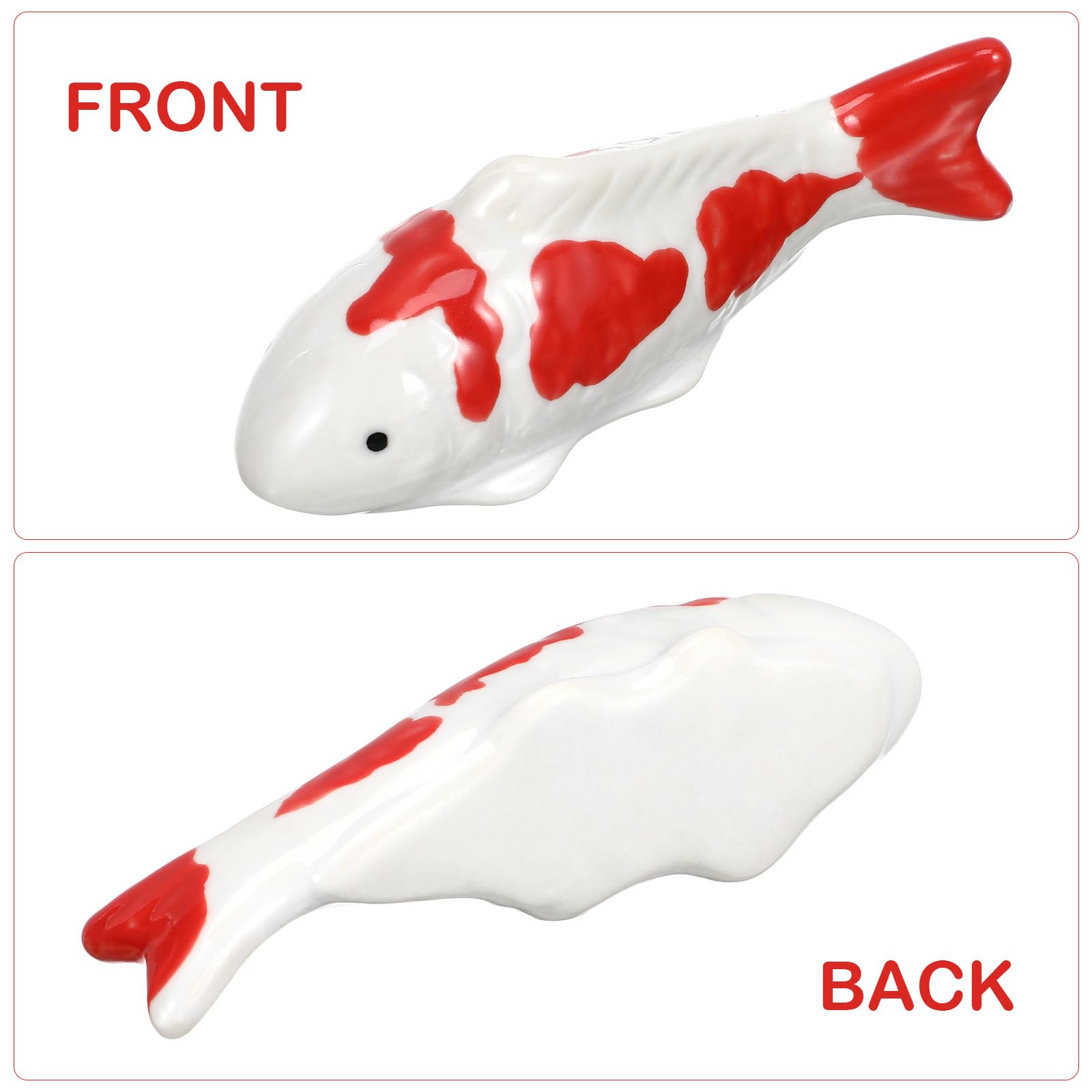balacoo 2 Pcs Aquarium Floating Koi Fish Decor, Realistic Ceramic Floating Koi Fish Figurines for Desktop Fish Tank Pond Garden