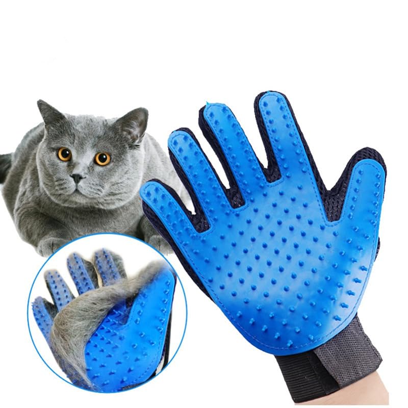 Nvnan Cat & Dog Grooming Gloves For Shedding,Pet Grooming Gloves With Vacuum,2-In-1 Deshedding Brush & Massage Mitt, Safe For Do