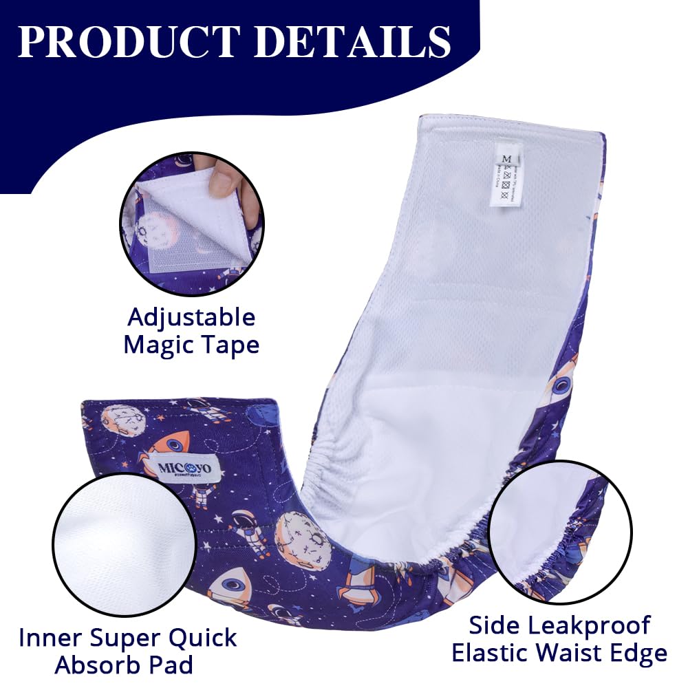 Micooyo Belly Bands For Male Dogs, 3 Pack Reusable Dog Diapers Male For Puppy Doggie, Washable Male Dog Wraps Xsmall (Xs, Space)