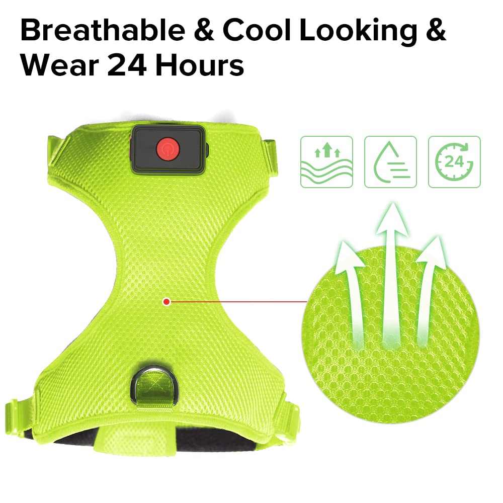 DOMIGLOW Light Up Harness for Dogs, No-Pull LED Dog Harness, USB Rechargeable Glowing Pet LED Vest for Night Walking Camping (Gr