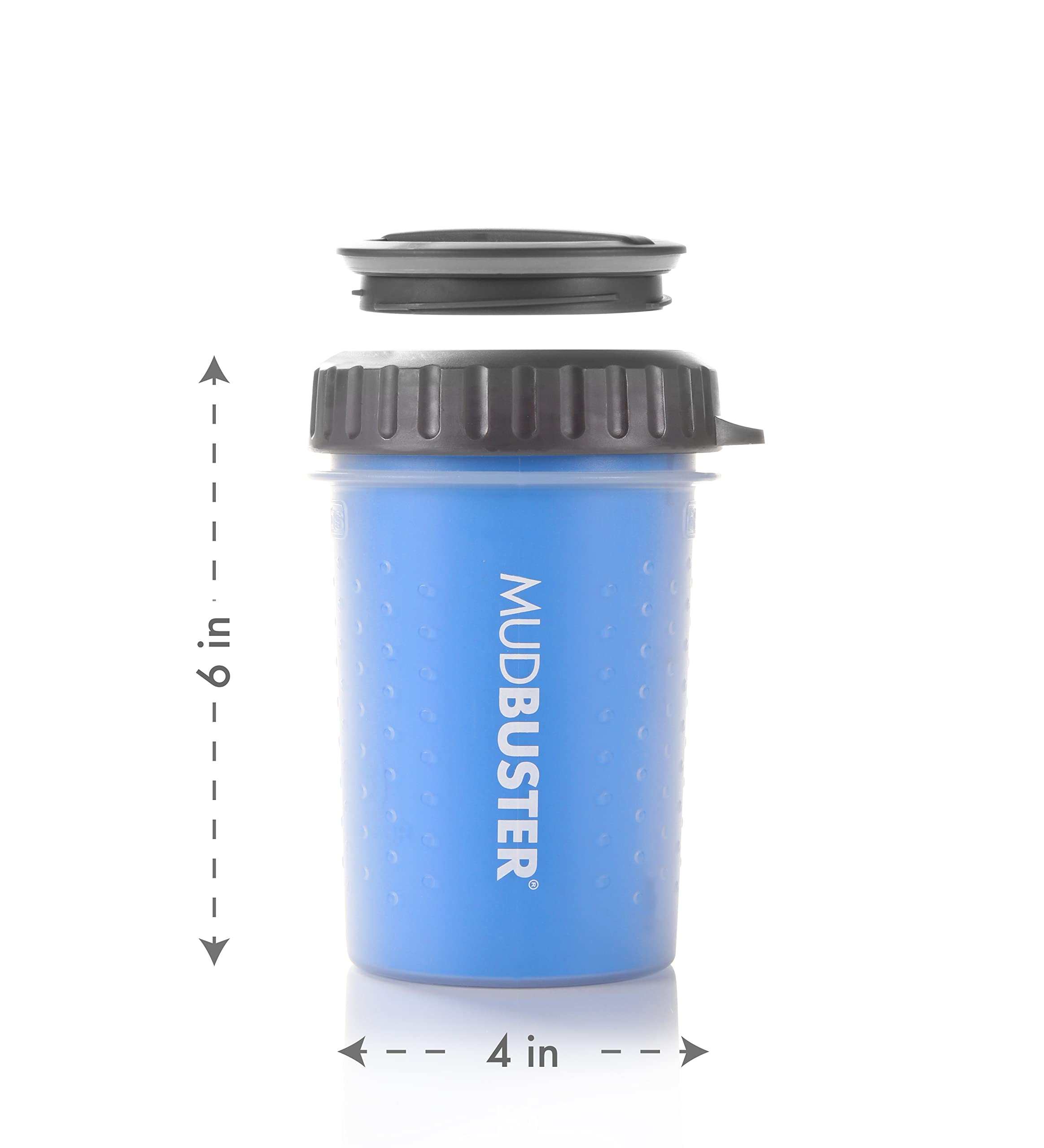 Dexas Lidded Mudbuster Portable Dog Paw Cleaner, Medium, Pro Blue