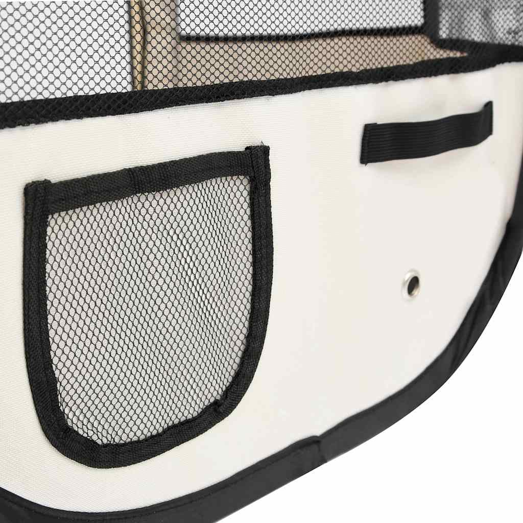 Foldable Dog Playpen with Carrying Bag Blue 57.1x57.1x24