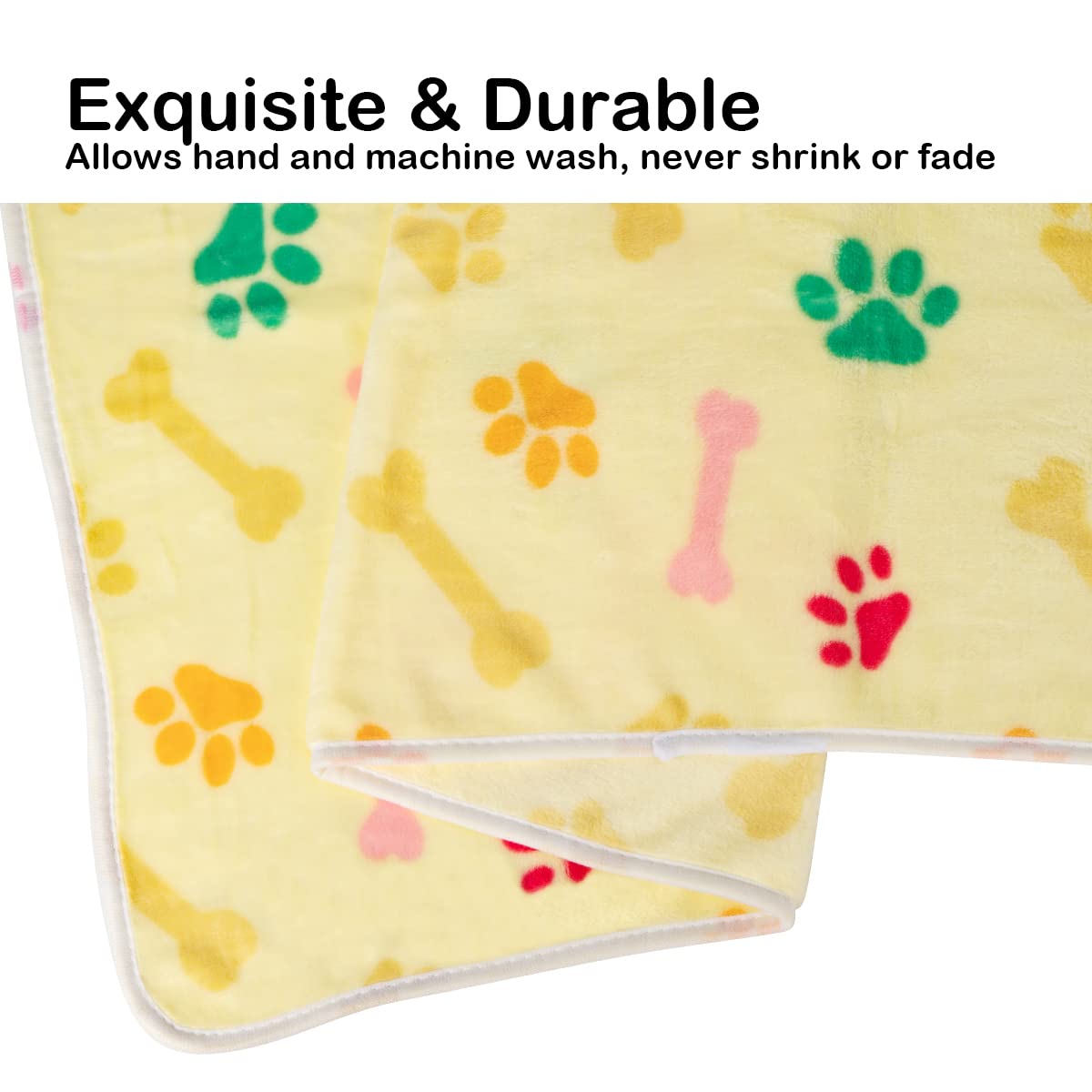 Dono 1 Pack 3 Blankets Soft Fluffy Cute Paw Pattern Fleece Pet Blanket Warm Sleep Mat Cute Print Design Puppy Kitten Blanket Doggy Mat Paw Print For Animals-23 * 16In