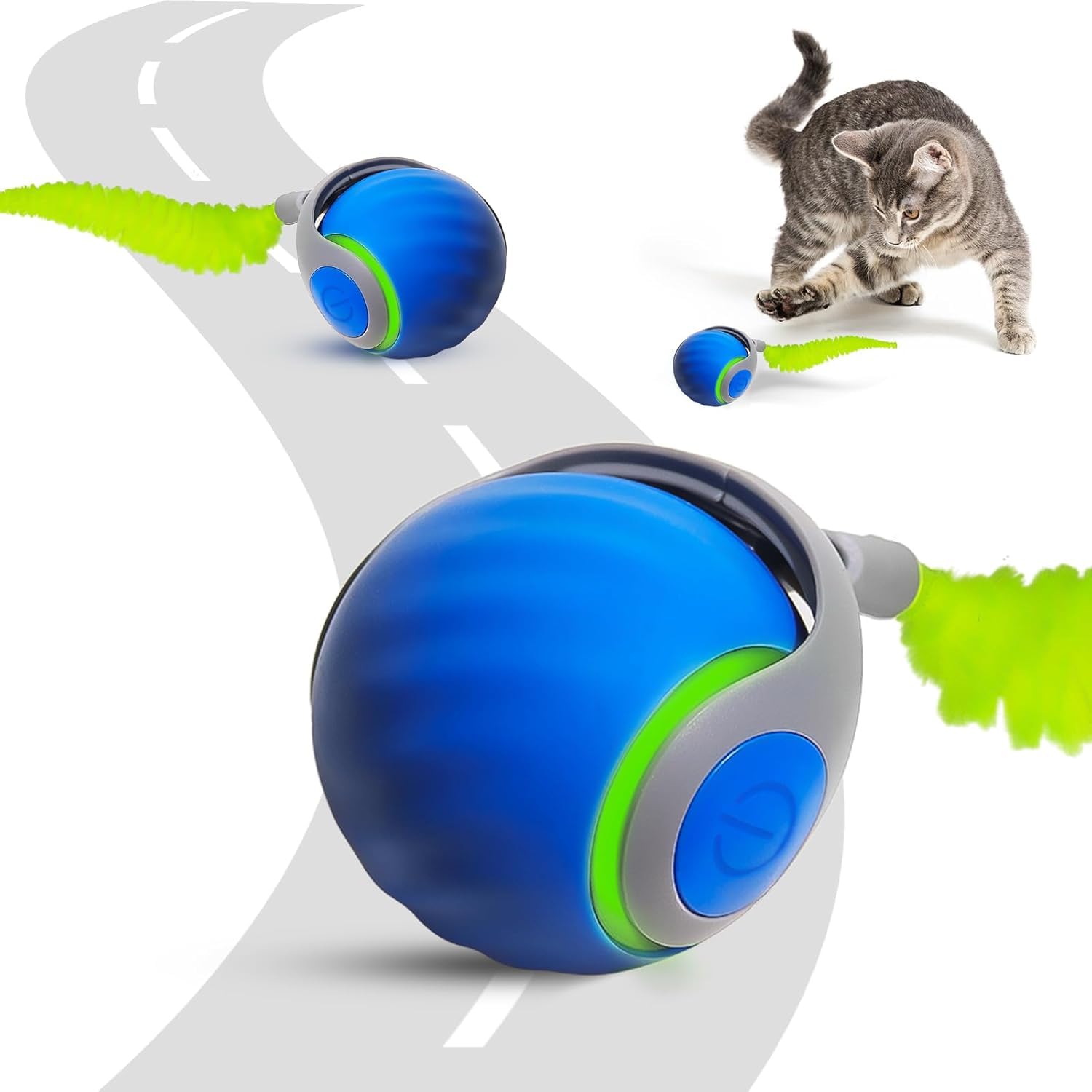 Bitrexup Speedy Tail Cat Toy 2.0, Interactive Cat Ball Toy For Bored Indoor Cats, Automatic Moving Pet Play Ball, Two Speed Adju