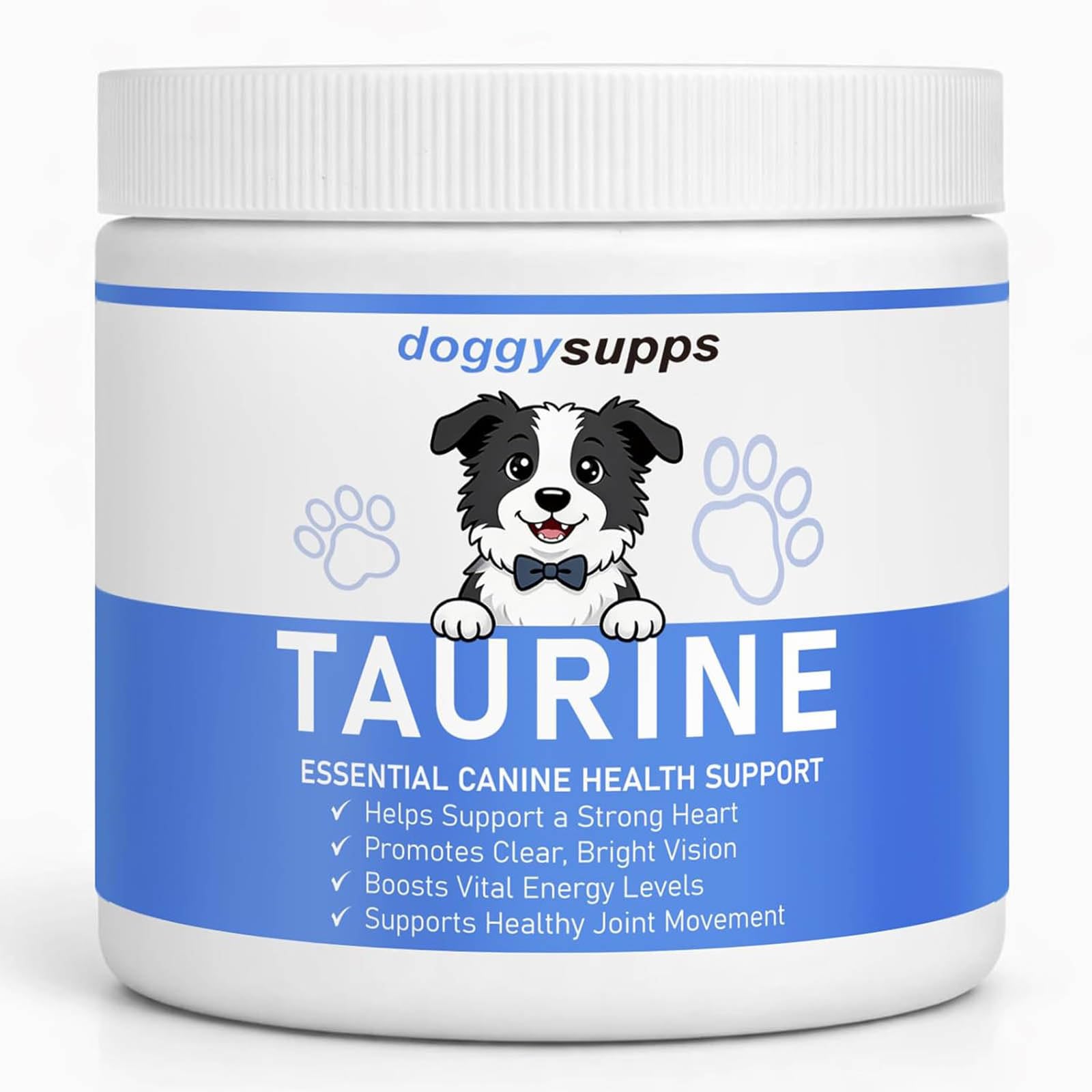 Doggy Supps Taurine Powder for Dogs, DoggySupps Taurine Supplement for Dogs, Grade Amino Acid Supplement for Heart, Vision & Dai