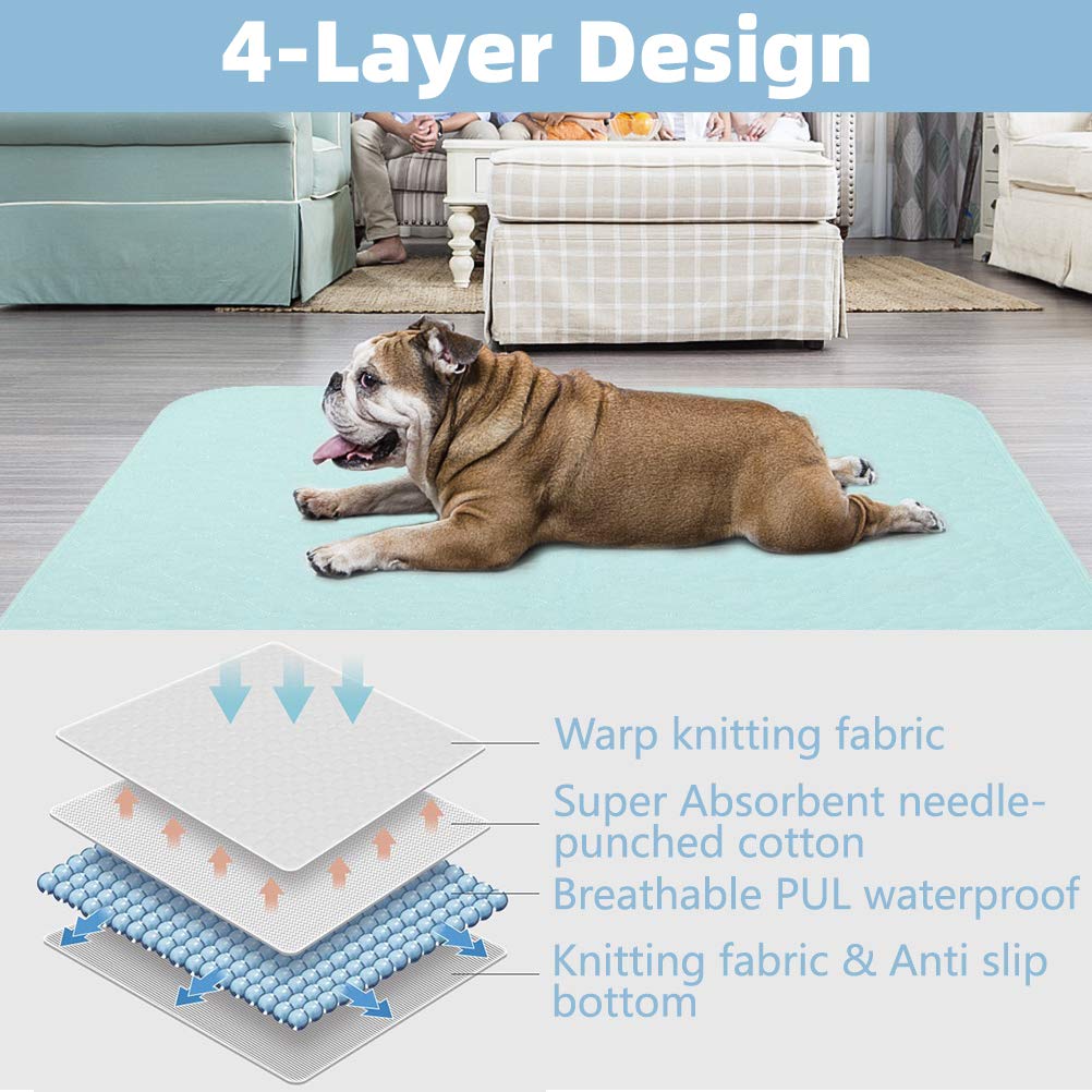 Kooltail Washable Pee Pads For Dogs - Waterproof Dog Mat Non-Slip Puppy Potty Training Pads, Reusable Whelping Pads For Dog Crat