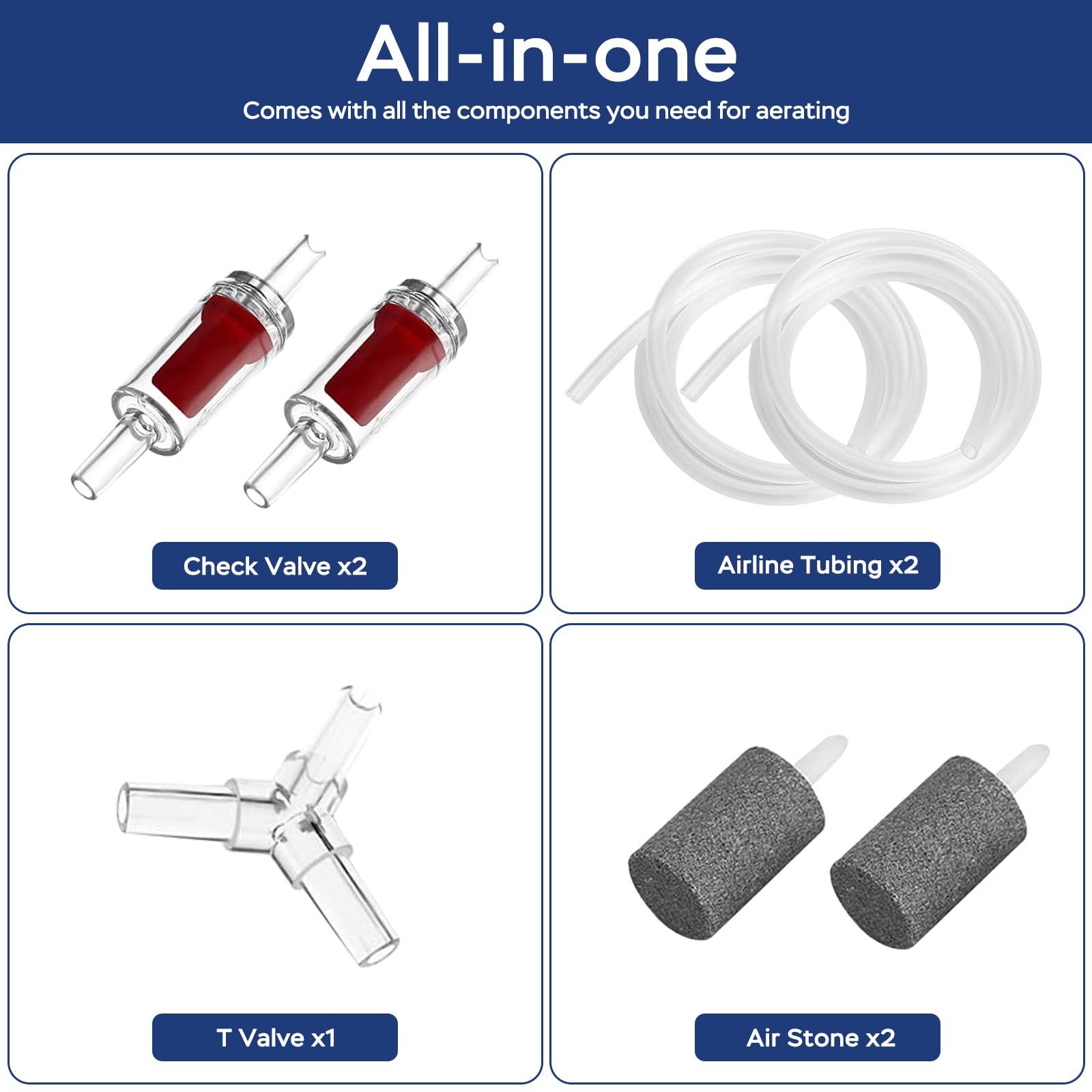 FUMAK Aquarium Air Pump, USB Rechargeable Lithium Battery Powered Portable Air Pump for Fish Tanks up to 120 Gallons, AC/DC Dual