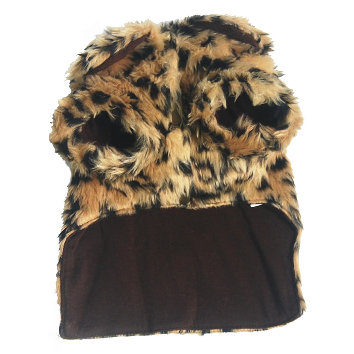 Wenfvvin Dog Pet Leopard Faux Fur Button Design Luxury Warm Sweater Coat For Chihuahua Yorkie Teddy (S)