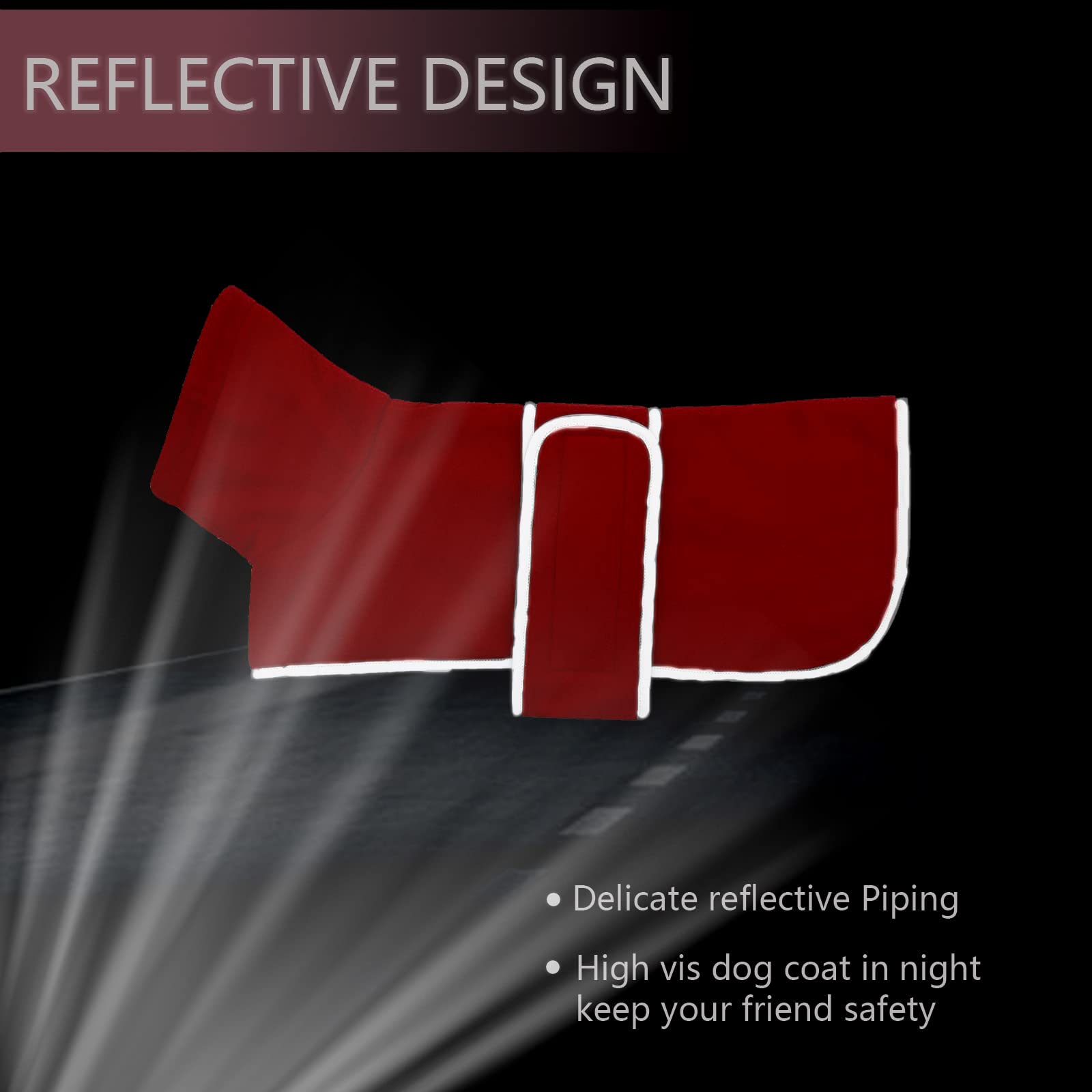 Geyecete Dog Jacket, Dog Coat Perfect For Dachshunds, Dog Winter Coat With Padded Fleece Lining And High Collar, Dog Snowsuit With Adjustable Bands Sizes-Red-M