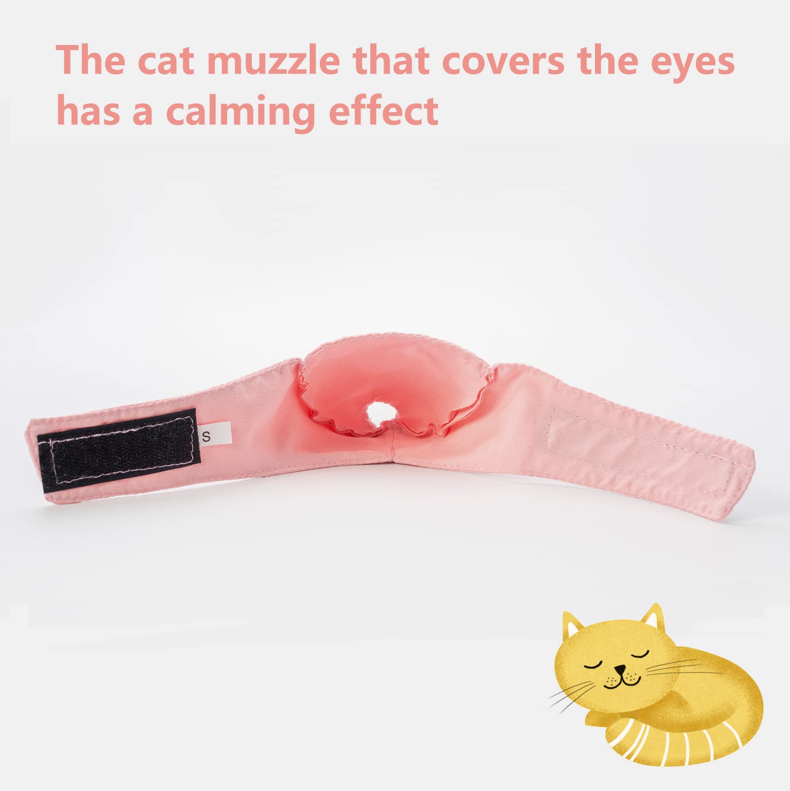 Wintchuk Cat Muzzle With Soft Flexible Fabric, Cat Mask Mouth Guard Muzzle For Prevent Biting Chewing Grooming, Anti Scratch (S,