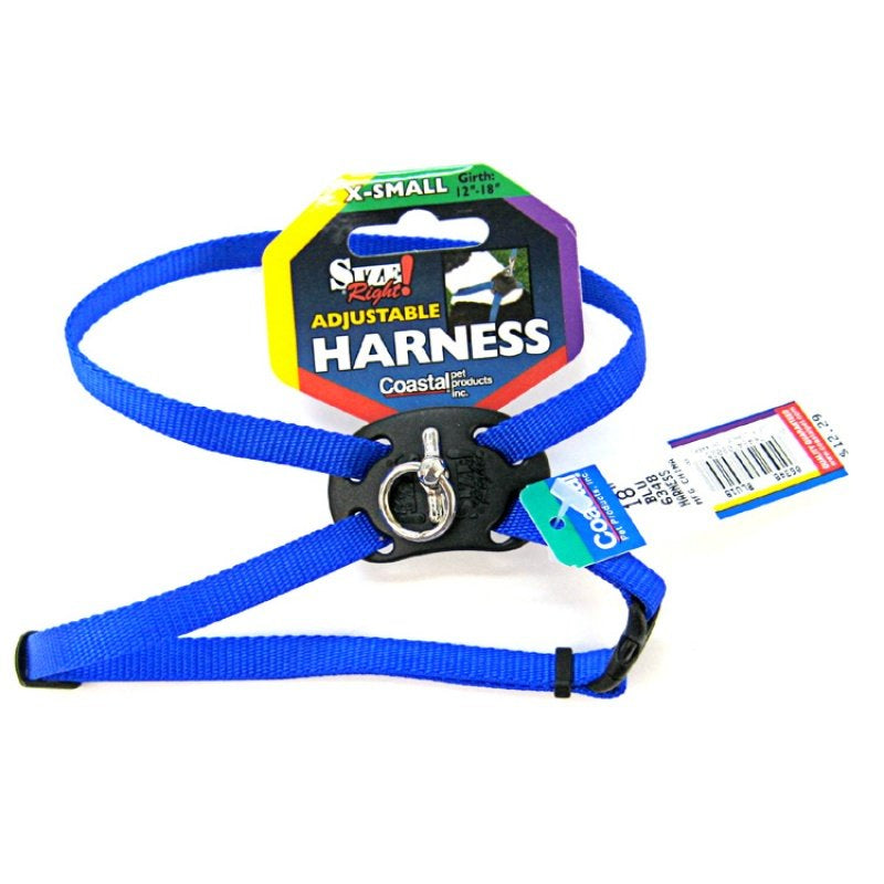 Coastal Pet Size Right Adjustable Dog Harness - Small & Big Dog Harness - Comfortable Dog Training Harness - Includes Snap-Lock Buckle - Quality Dog Supplies - Blue, 3/8' X 12-18'