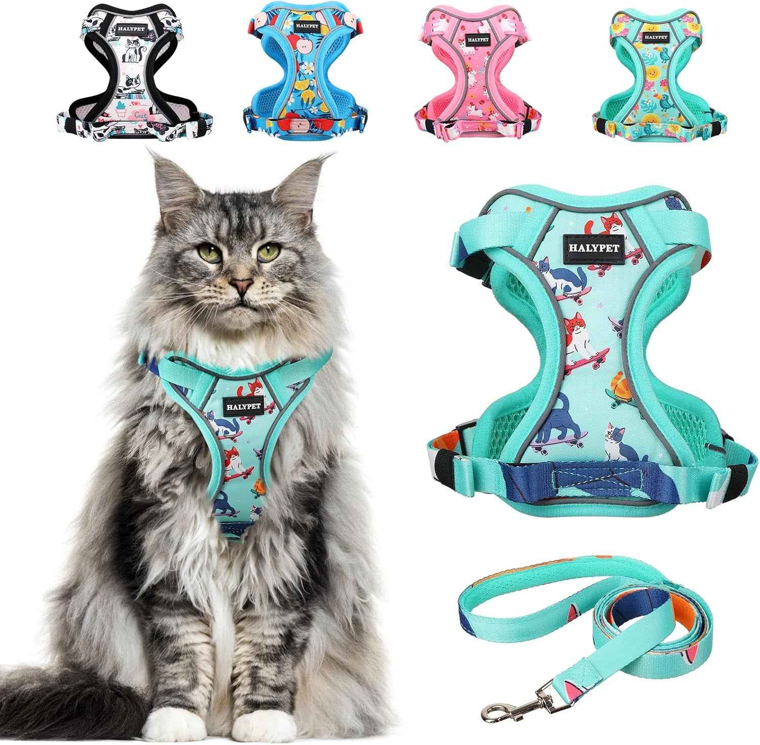 Escape-Proof Cat Harness & Leash Set with 59-Inch Leash, XS–M