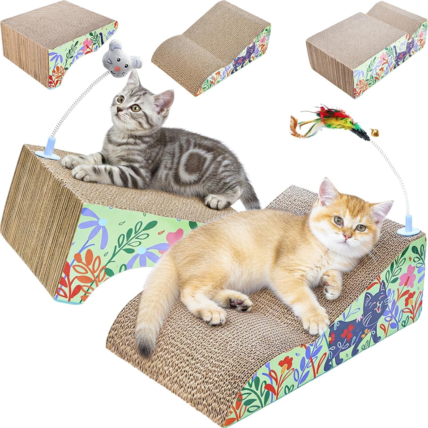 Cat Grooming Kit with Waterless Shampoo, Itch Spray & Scratcher