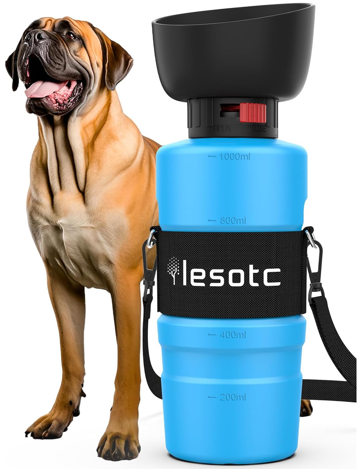 Lesotc Dog Water Bottle, Portable Pet Water Dispenser, Leak Proof Travel Squeeze Water Bottle For Dogs, Puppy Essentials Dog Stu