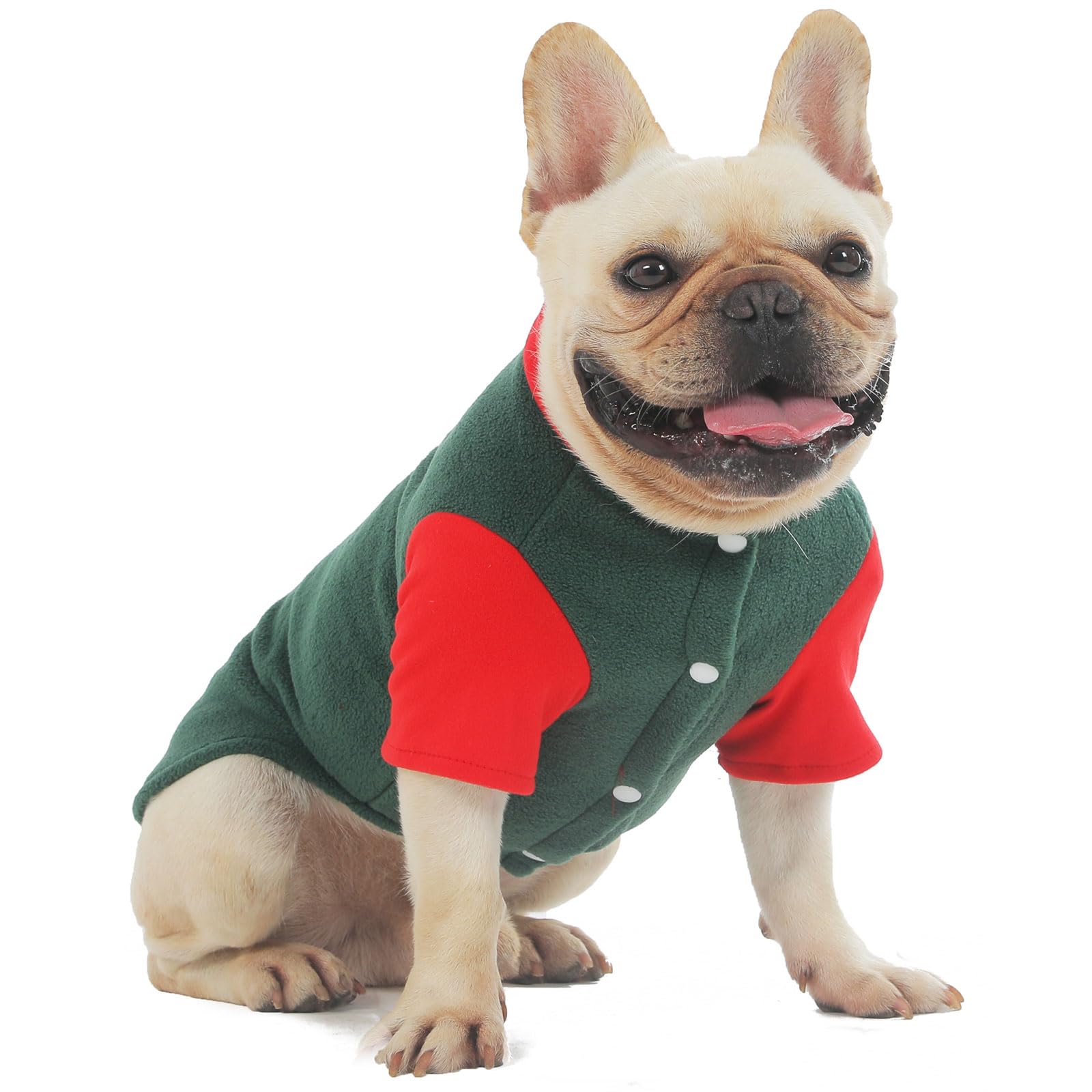 Christmas Sweater Clothes For Small Medium Dogs - Boy And Girl Dog Jacket Winter Coat With O-Ring Leash - Stretchy Warm Sweatshi