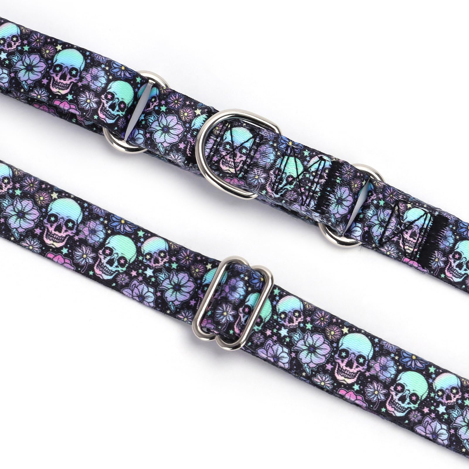 Martingale Collar For Dogs - Adjustable No-Slip Dog Collar With Skull Design For Large, Medium, Small Dogs - Premium Durable Tra