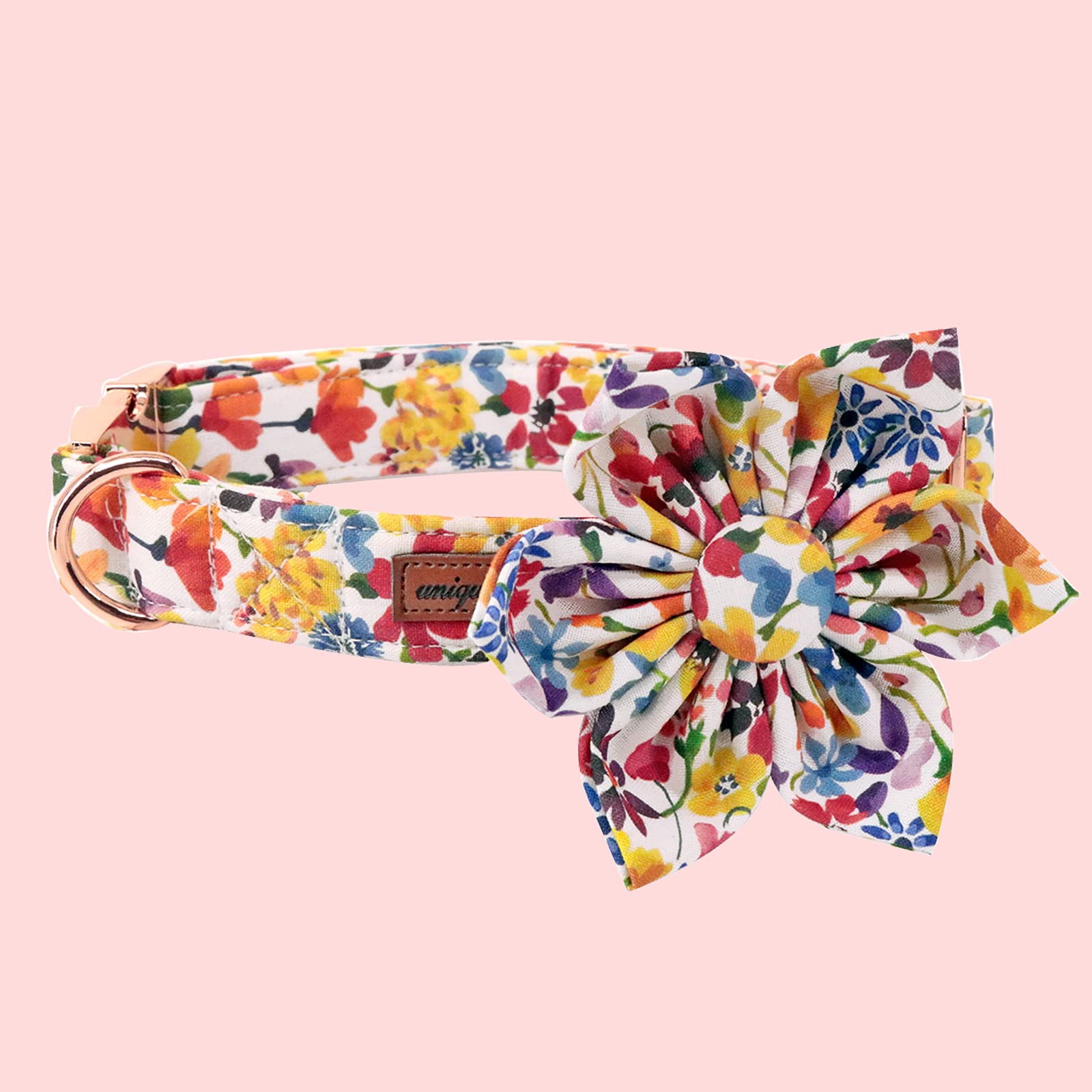 Uniqe Style Paws Flower Dog Collar, Puppy Collar Adjustable Girl Dog Collar With Flower, Durable Floral Pattern Pet Collar For X-Large Female Dogs
