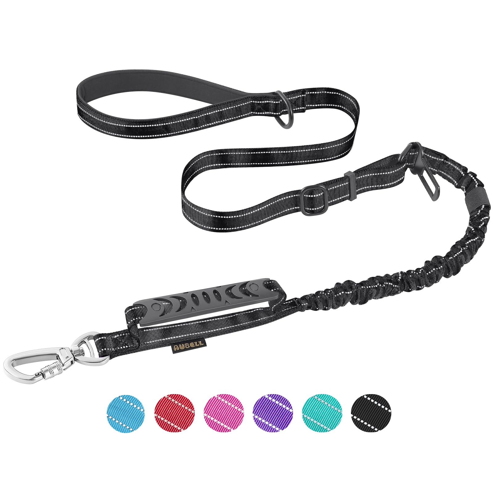 AUBELL Tactical Dog Leash Heavy Duty,4-6ft Reflective Strong No Pull Bungee Leash for Medium Large Dogs with Comfortable Padded 