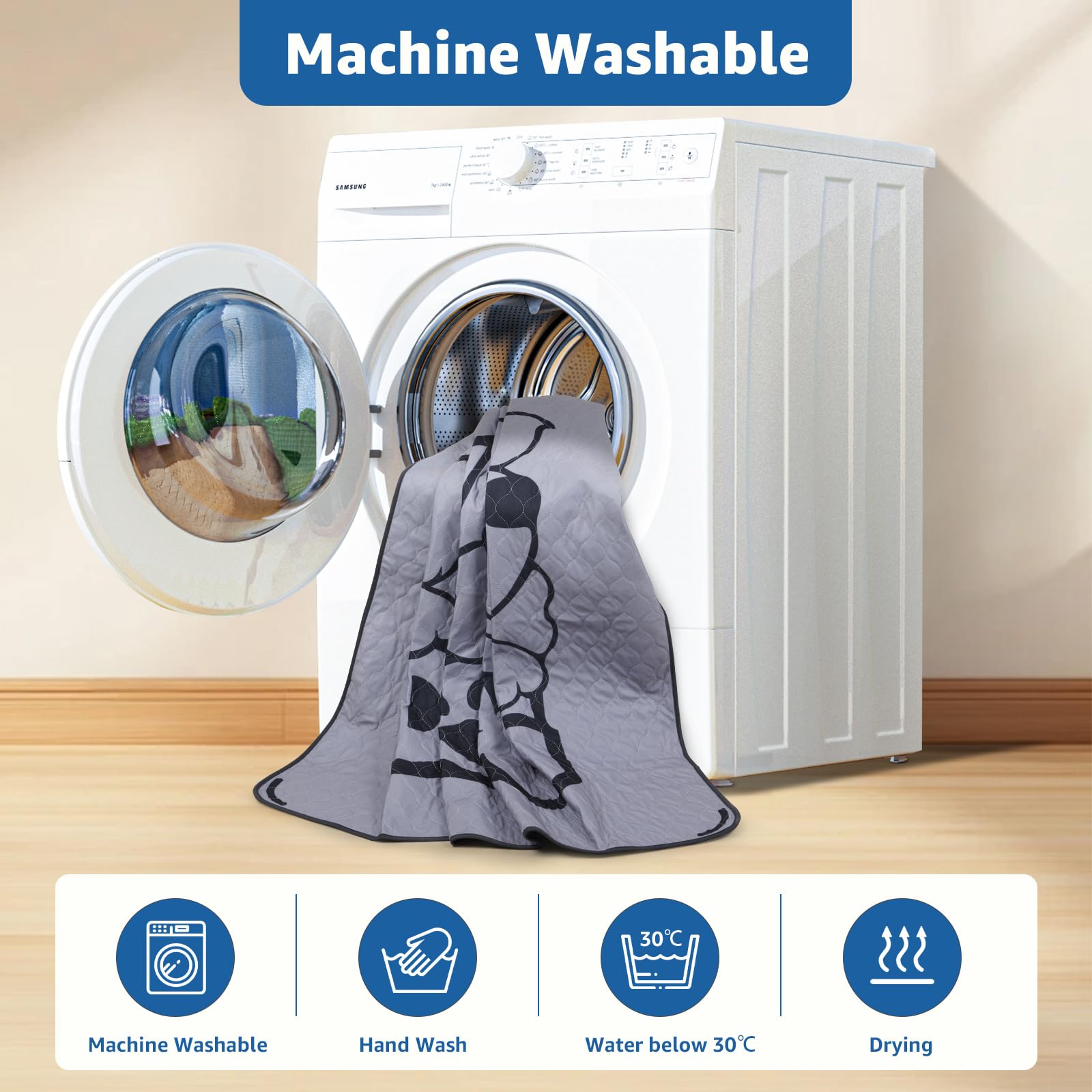 Washable Pee Pads For Dogs: 2 Pack Puppy Pads Washable Mat - Absorbent Reusable Whelping Pads, Non-Slip Dog Mats For Floor Prote