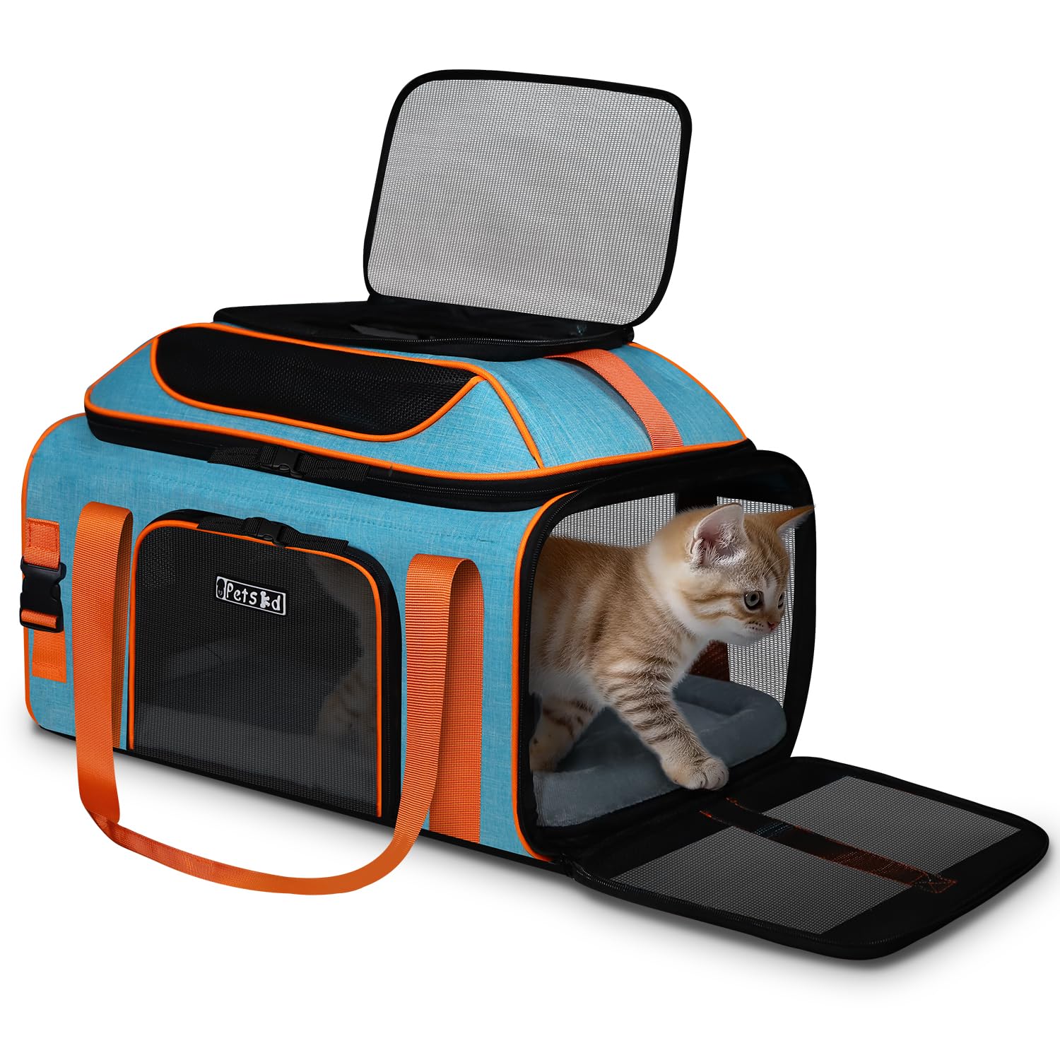 Petskd Top-Expandable Pet Carrier 19X13X9 Inches Southwest Allegiant Airlines Approved, Soft-Sided Carrier For Small Dog Under 1