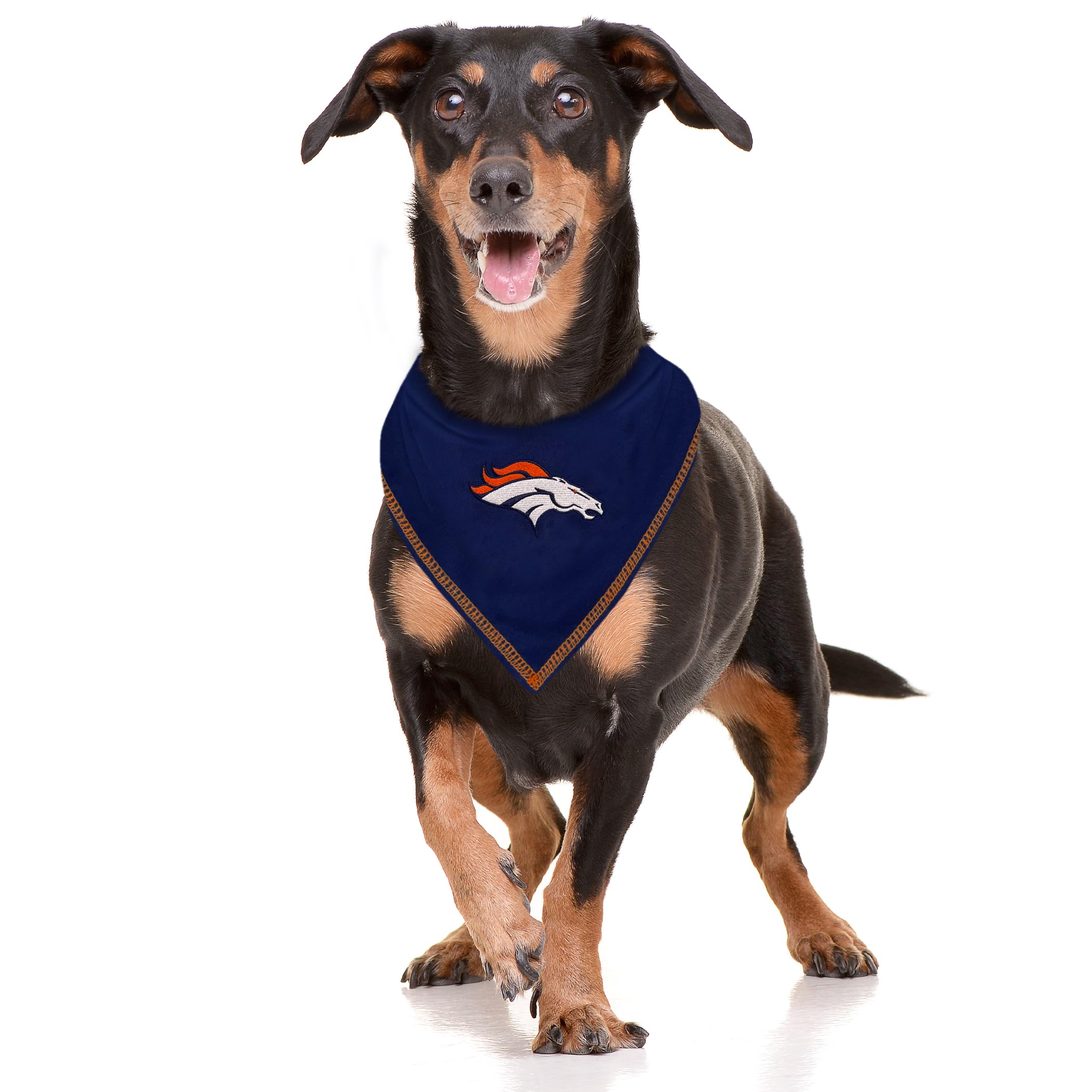 Pets First Nfl Denver Broncos Tie Bandana, Large/X-Large. Dog Bandana Scarf Bib For Pet Cat Dog. The Ultimate Game-Day, Party Ba