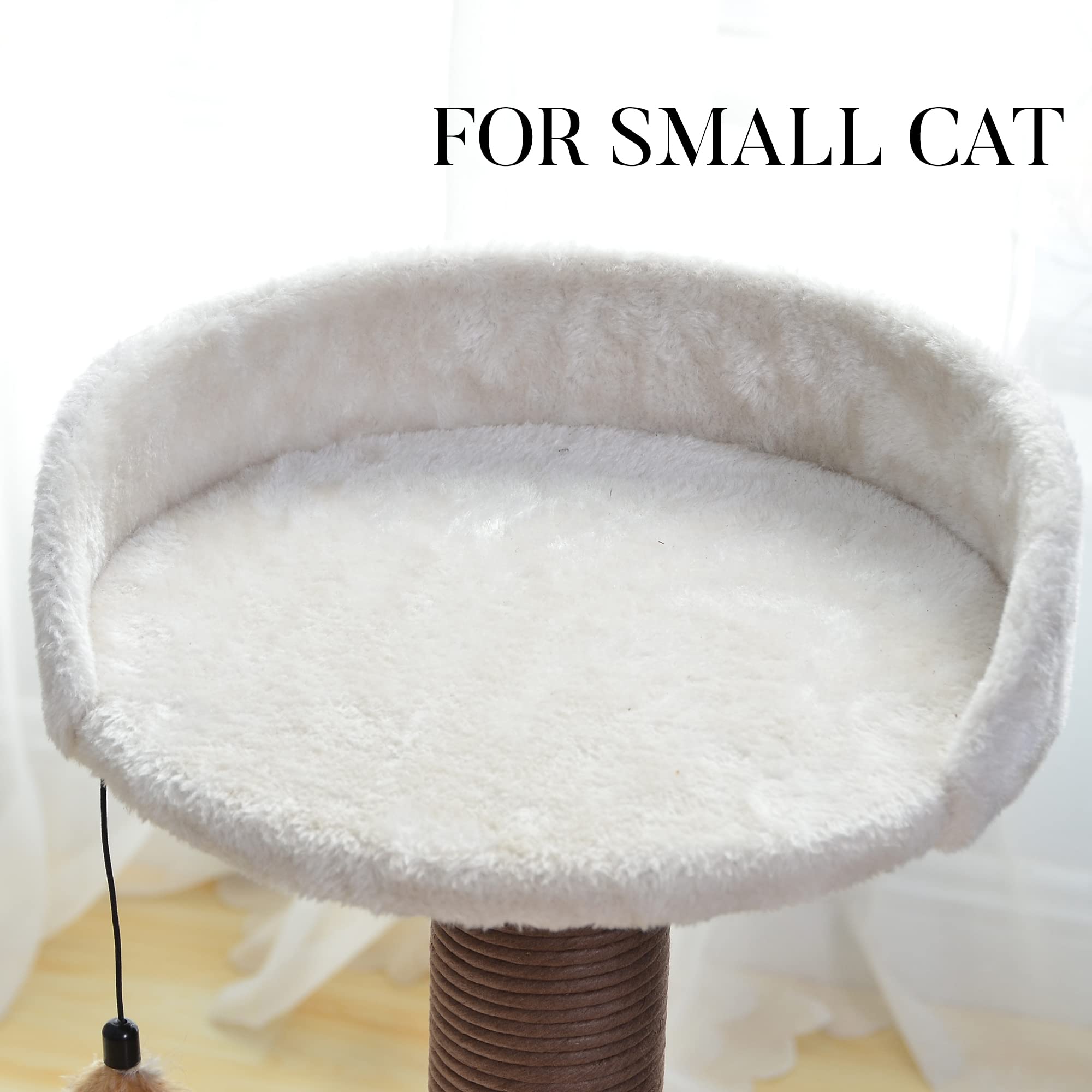 Catry Cat Tree With Feather Toy - Cozy Design Of Cat Hammock Allure Kitten To Lounge In, Cats Love To Lazily Recline While Playing With Feather Toy And Scratching Post, (Innovative Arrival)