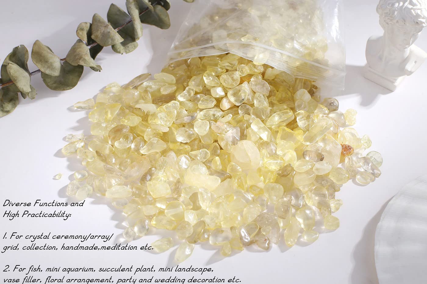 0.6lb Citrine Crystals Quartz Tumbled Stones Chips Stone Crushed Crystal Natural Irregular Polished Rocks Gem Gravel Home Decora