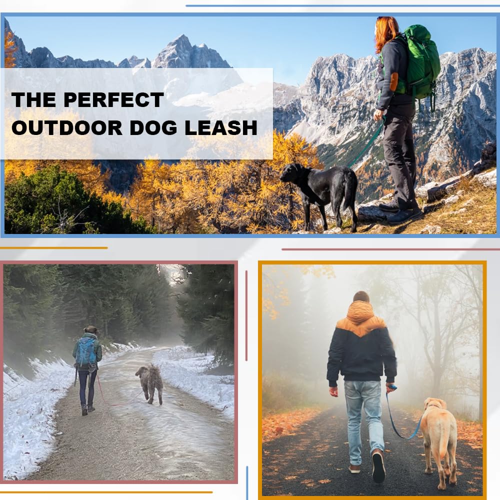 Ploughnavi Working Dog Leash, Waterproof Lead For Tracking Training, Odor-Proof Long Line For Puppy, Medium And Large Dogs (Blac