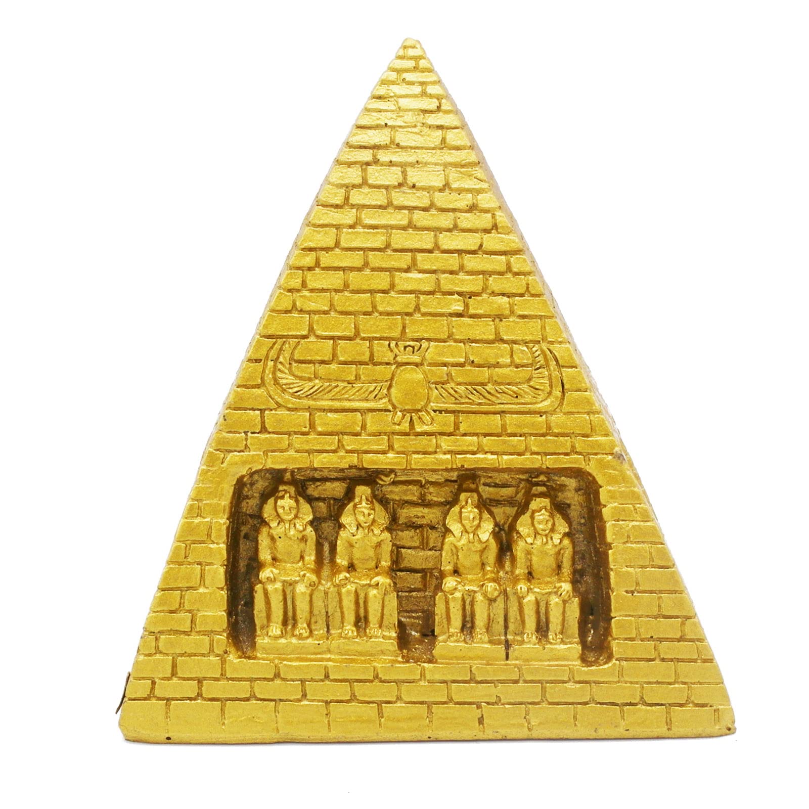 Kocris Casa Pyramid Pharaoh Aquarium Fish Tank Decorations Statues Figurine Sculpture Ancient Egypt Reptile Turtle Lizard Spider Tanks Terrarium Egyptian D?or Ornament Pet (Gold Pyramid)