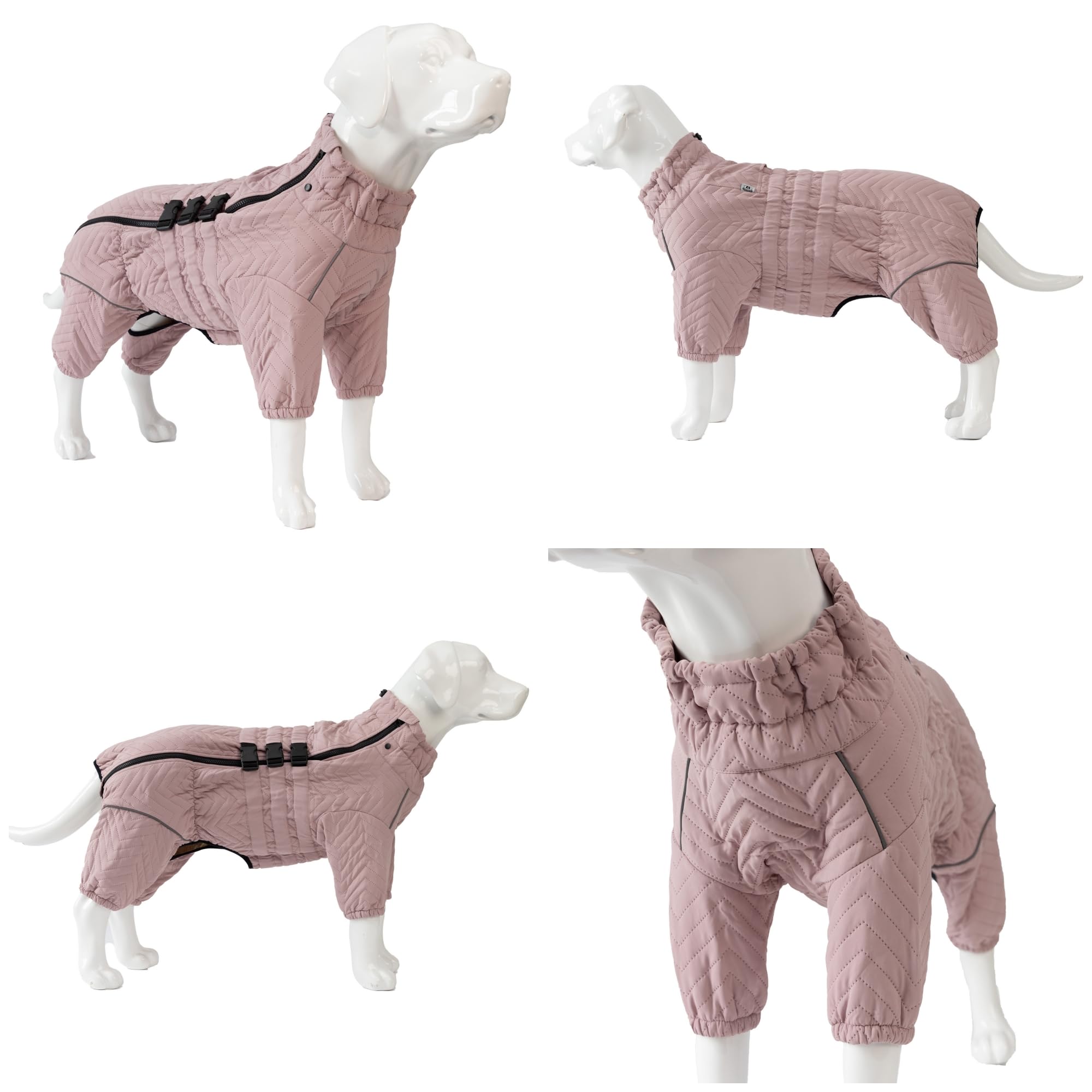 Lovelonglong Dog Vest, Lotus Pink, 4Xl - Waterproof Winter Dog Coat, 4 Legs Covered, Windproof, Reflective, Adjustable, For Smal