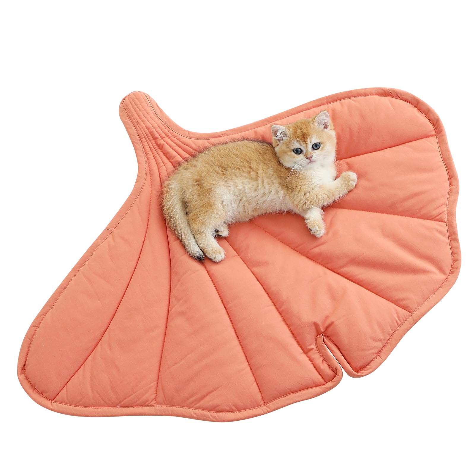 31 X 25 Inch Leaf Shaped Cotton Cat Bed Pad, Warming Cat Mat, Pet Warming Pad For Cats, Warmer Mat For Feral And Indoor Cats, 20