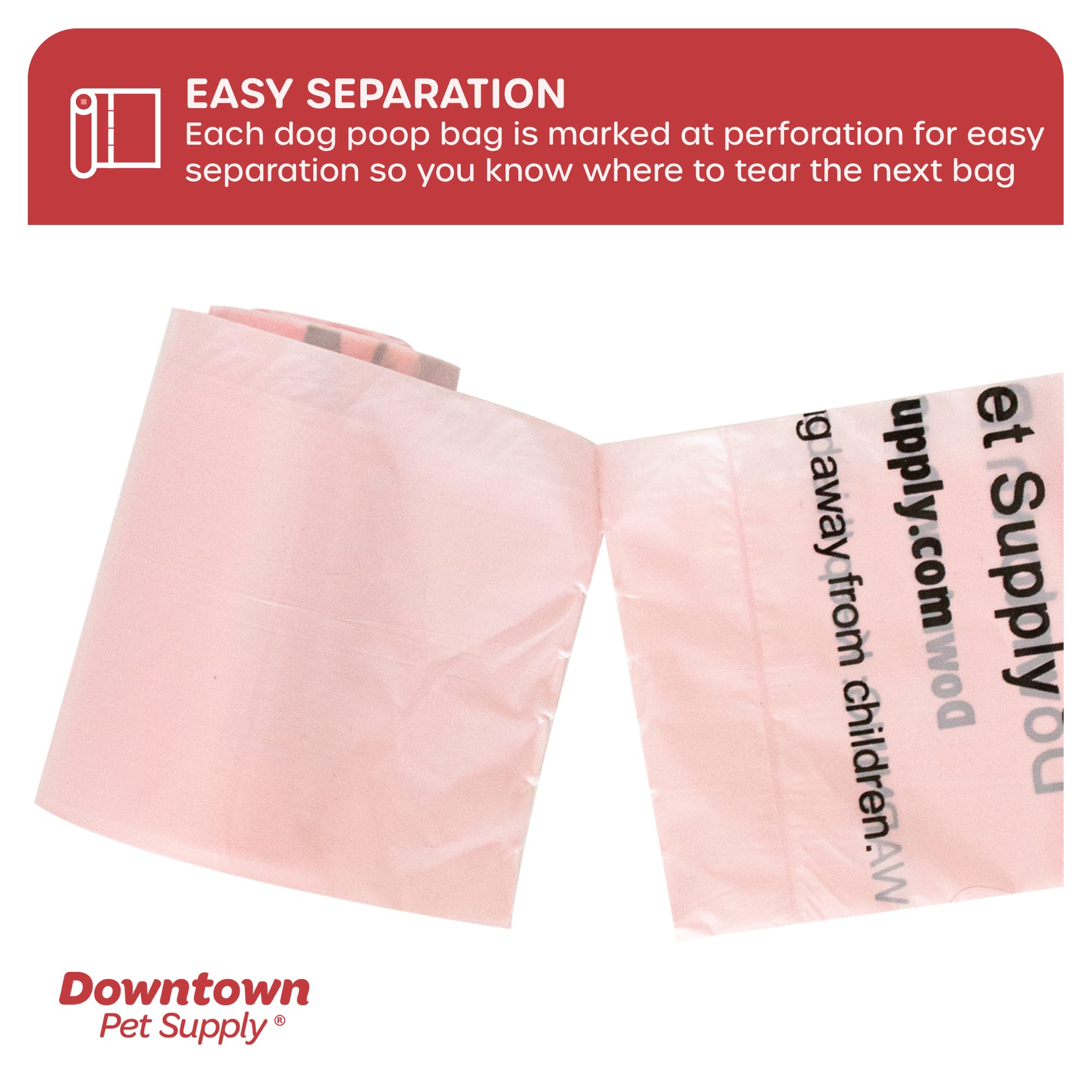 Downtown Pet Supply Unscented Poop Bags For Dogs With Dispenser, 1000 Count - Leak-Proof Dog Waste Bags And Bone-Shaped Dog Poop Bags Holder For Leash - Pastel Rainbow, 12.5' X 8.5'