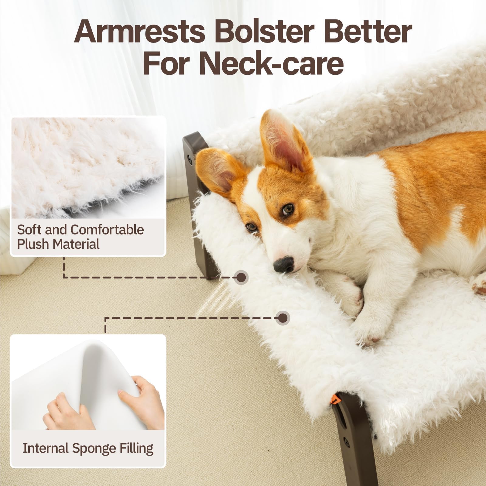 Mewoofun Raised Cat Beds For Indoor Cats Couch Elevated Cat Bed Small Dog Bed With Non-Slip Bottom Cat Beds For Kitty Puppy Smal