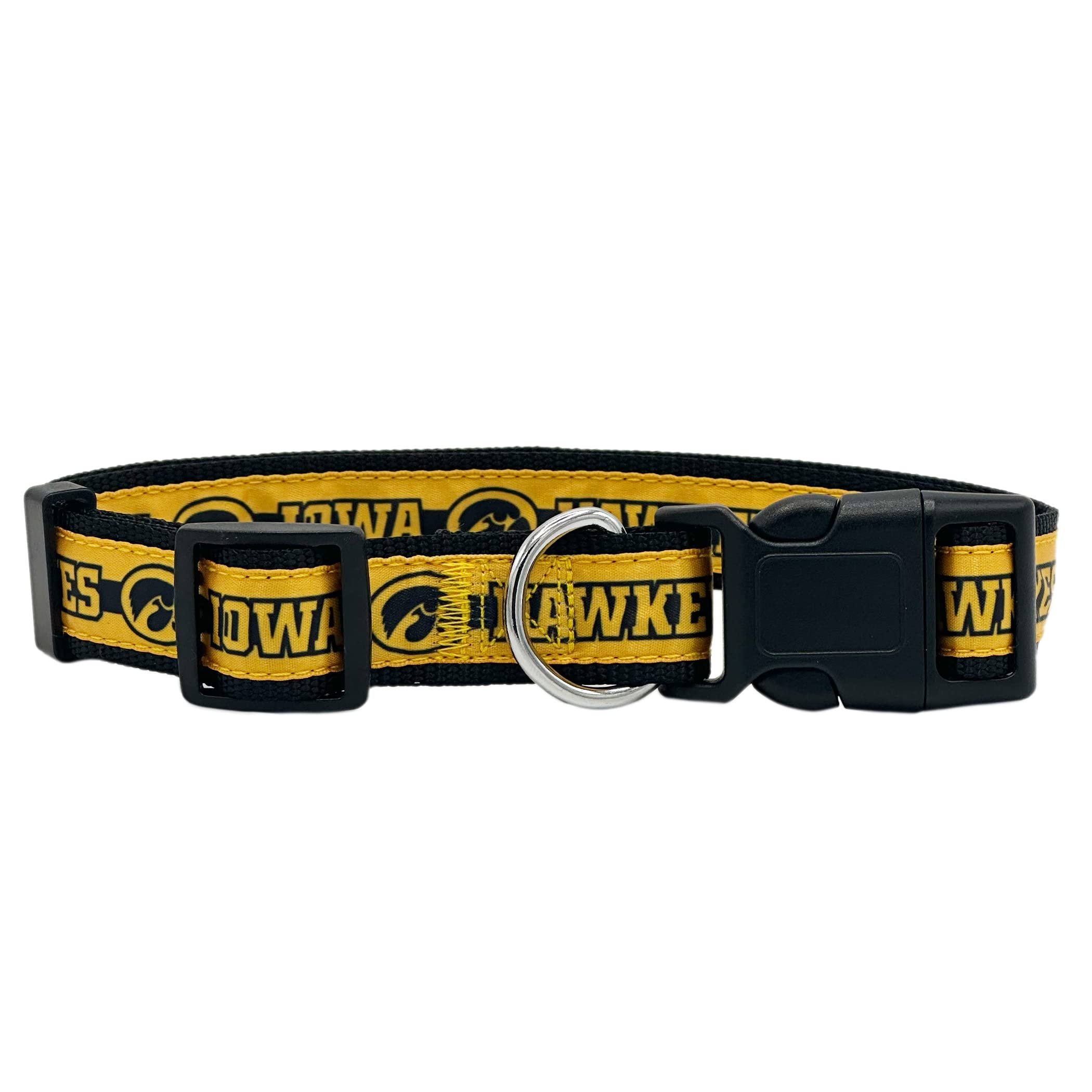 Pets First Collegiate Pet Collar New Version Iowa Hawkeyes Dog Collar, Size Small. Best Sports Team Color For Dogs & Cats. A Shi