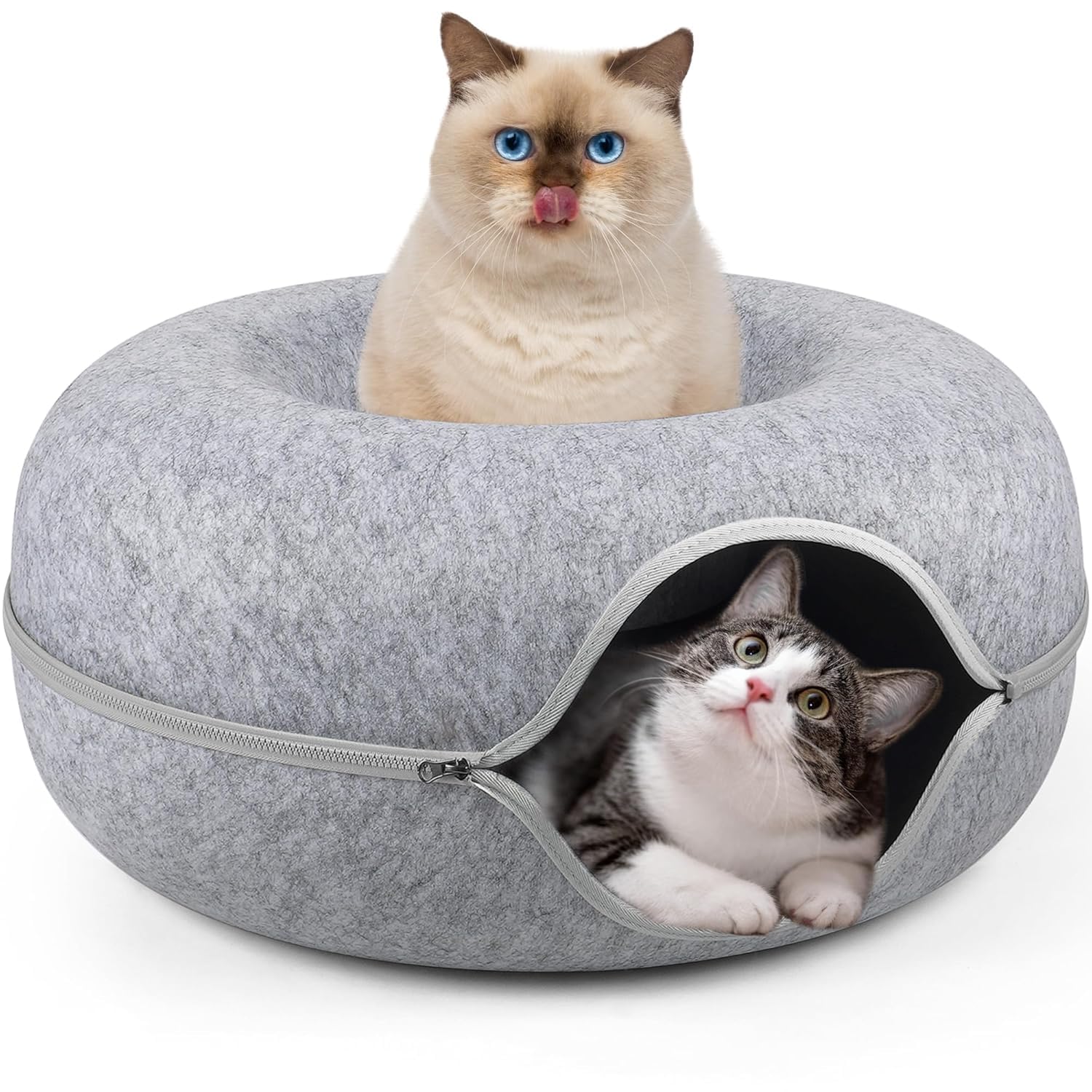 Shrevi Cat Tunnel Bed  2In1 Collapsible Cat Tunnel With Cozy Sleeping Bed, Interactive Pet Play Tunnel Toy For Cats, Kittens 