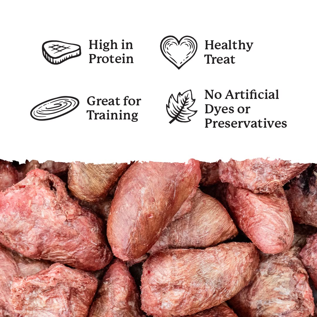 Dr. Harveys Freeze-Dried Chicken Hearts - Training Dog Treats, Single Ingredient, All-Natural USA Sourced Protein, Allergen-Fre