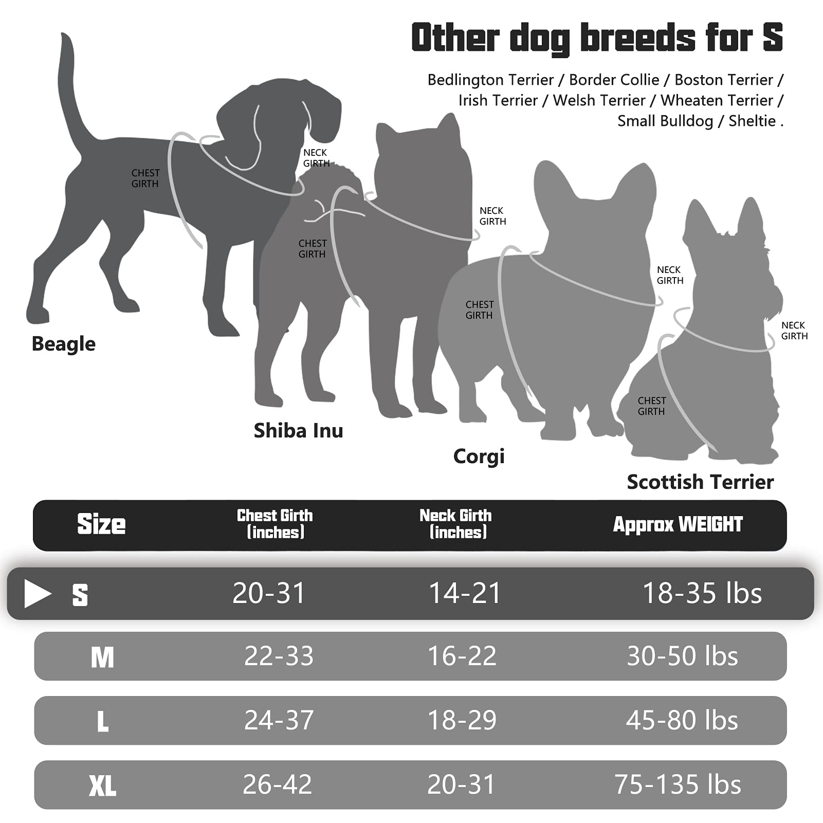 Auroth Tactical Dog Harness For Small Medium Dogs No Pull Adjustable Pet Harness Reflective K9 Working Training Easy Control Pet Vest Military Service Dog Harnesses Black S