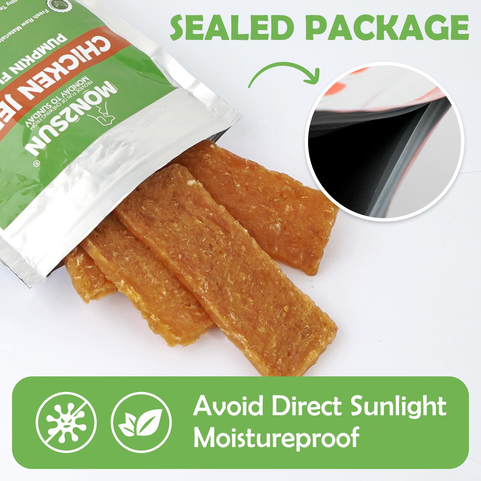 MON2SUN Dog Treats Chicken Jerky Pumpkin Flavor, Rawhide-Free, Gluten-Free, Healthy Jerky Snacks for Small Dogs, 21.2 oz