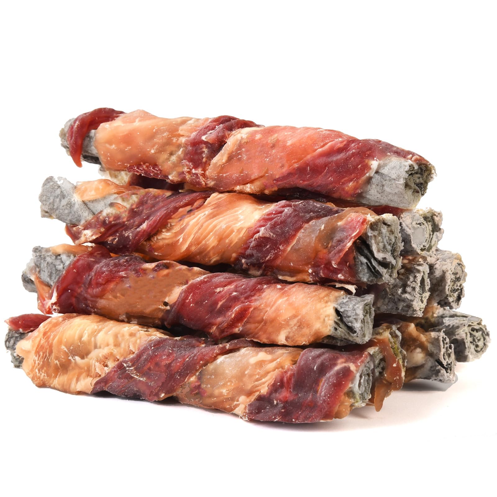 Pawmate Dog Treats, Chicken Duck Wrapped Cod Skin Sticks, Rawhide-Free, Grain-Free Dog Chewy Treats for Healthy Teeth and Coat,T