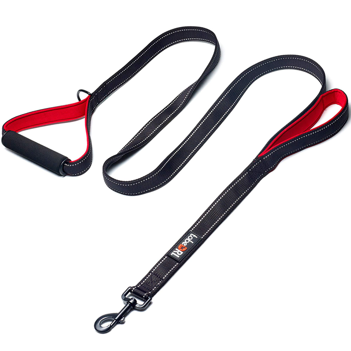 Tobedri Heavy Duty Dog Leash - 2 Padded Handles, 6 Feet Long - Dog Training Walking Leashes For Medium Large Dogs (Black)