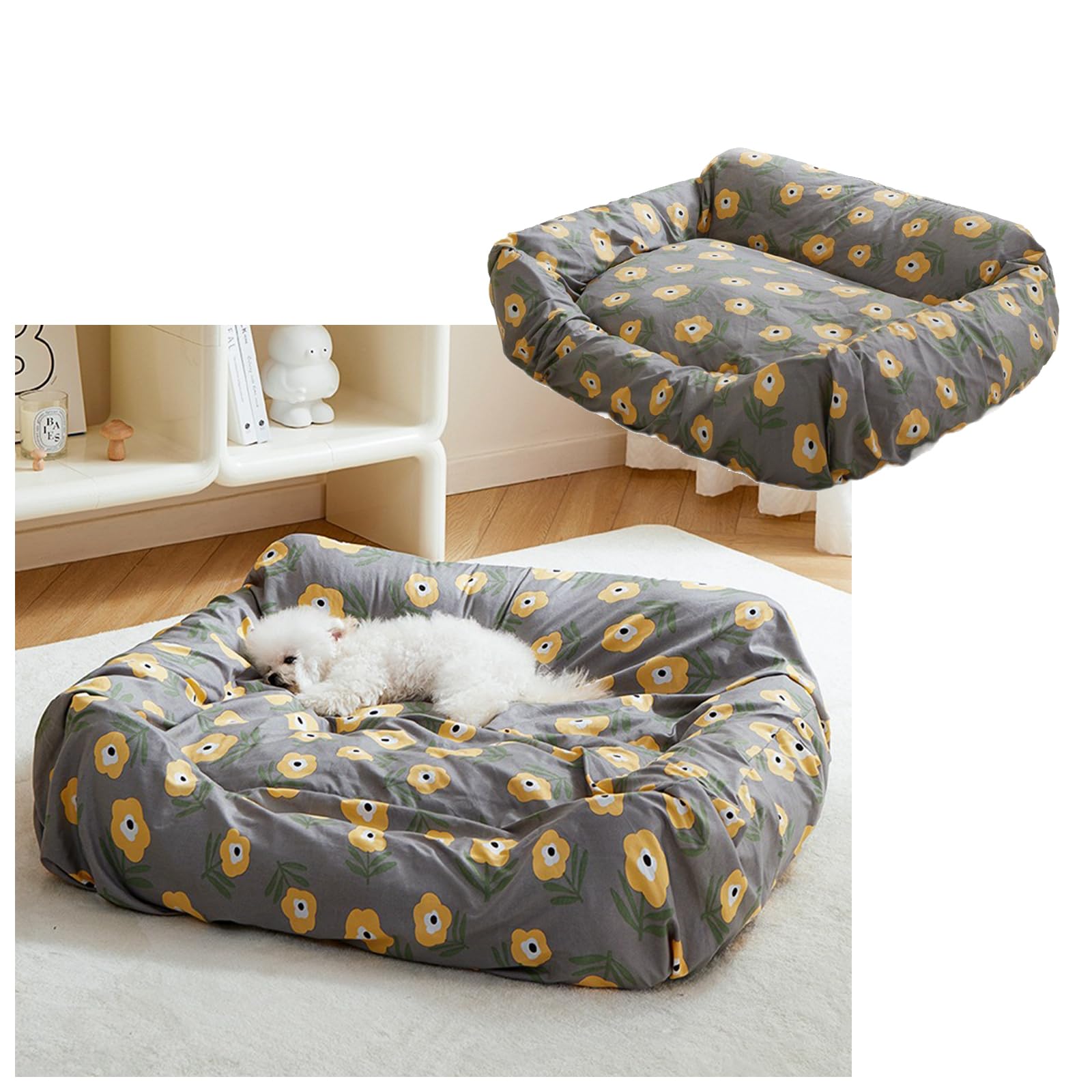 MANON ROSA Dog Bed Cover  Waterproof, Machine Washable Pet Mattress Protector, HairResistant, Removable for Square and Round P