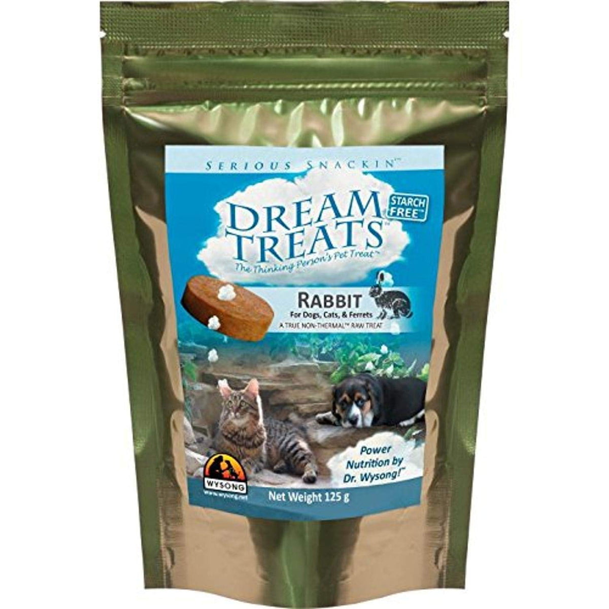 Wysong Dream Treats Rabbit Raw Dogs/Cats/Ferret Food - 4.9 Ounce Bag