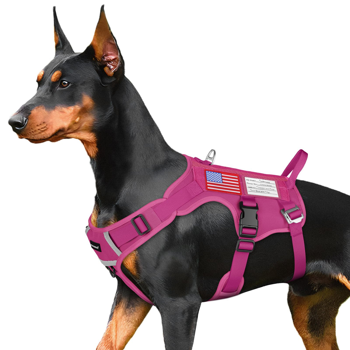 FAYOGOO Tactical Dog Harness for Large Dogs - Mesh Breathable Dog Harness Escape Proof with Handle - No Pull Military Service Do