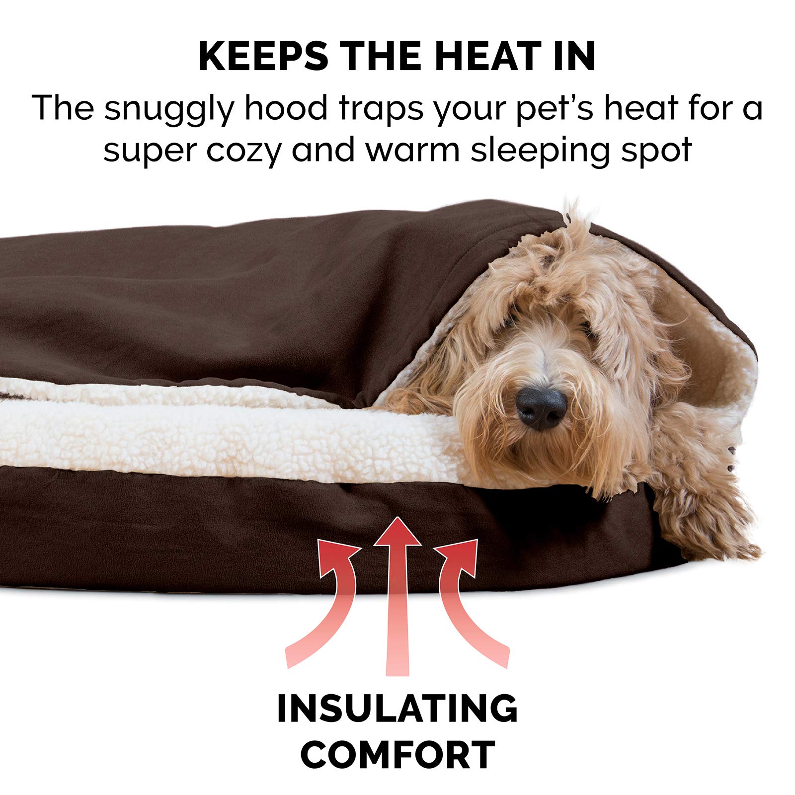 Furhaven 35'' Round Cooling Gel Dog Bed For Large/Medium Dogs W/ Removable Washable Cover, For Dogs Up To 50 Lbs - Sherpa & Sued