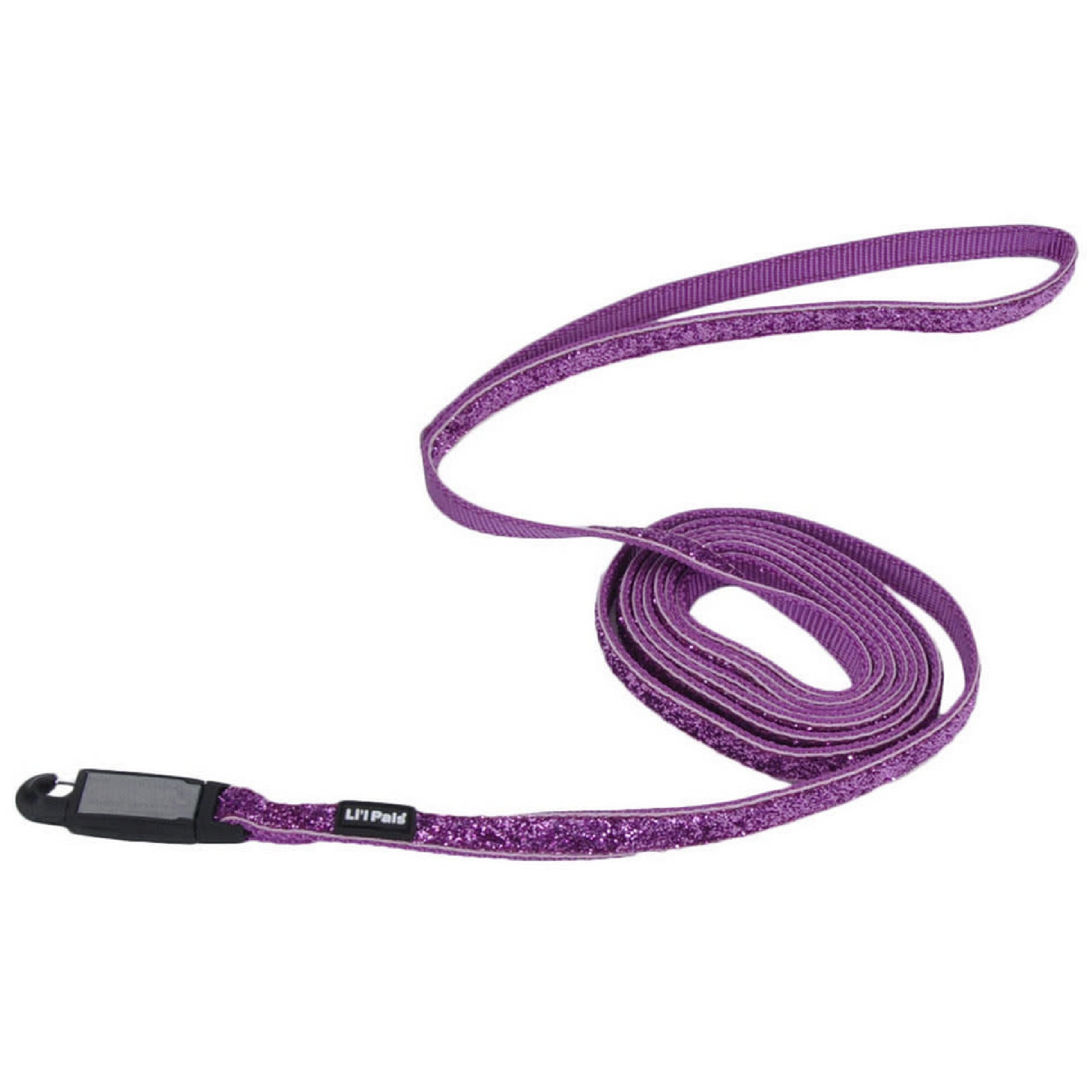 Coastal Pet Li'l Pals Dog Leash with Glitter Overlay - For Walking Small Pets - Ensures Comfortable Stroll - Lightweight Leash w