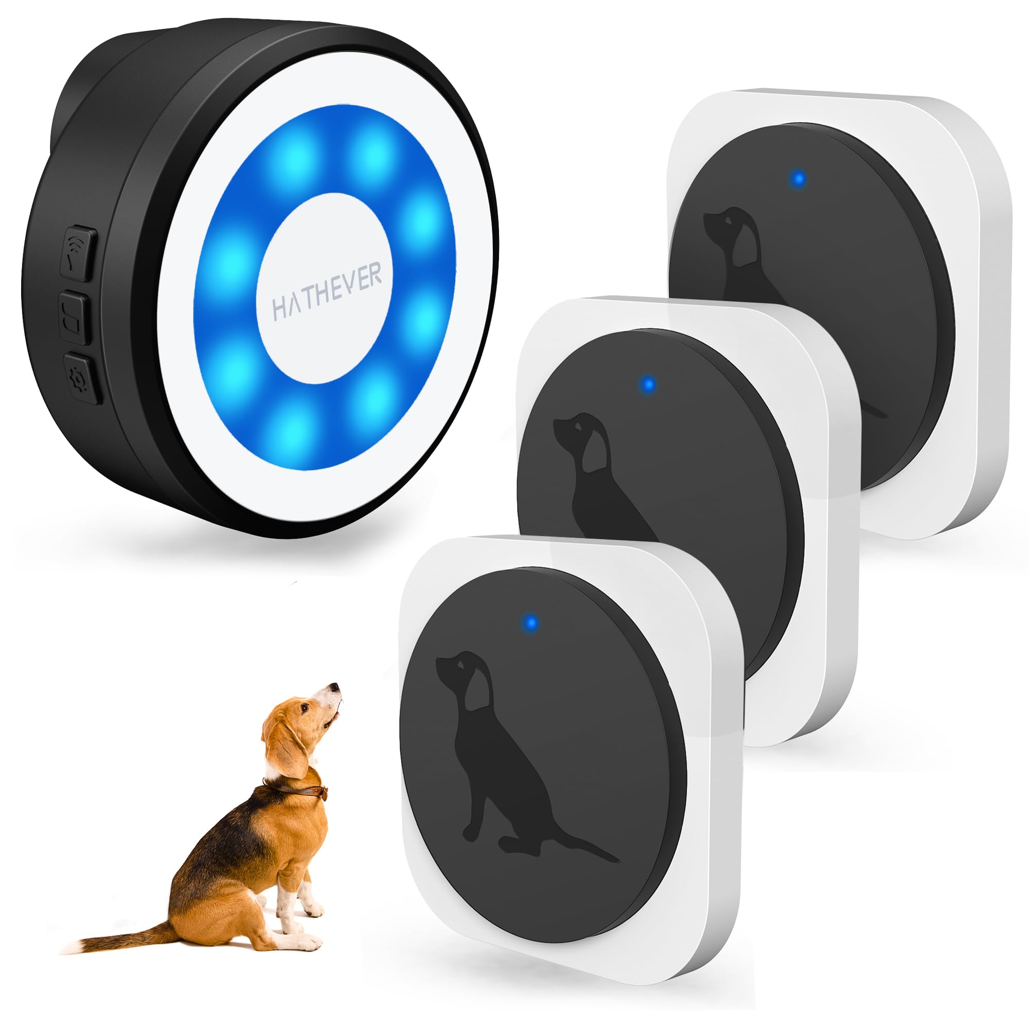 Hathever Dog Bell for Door Potty Training, Wireless Doggie Door Bell Operating at 1000 Feet with IP65 Waterproof Touch Button, C