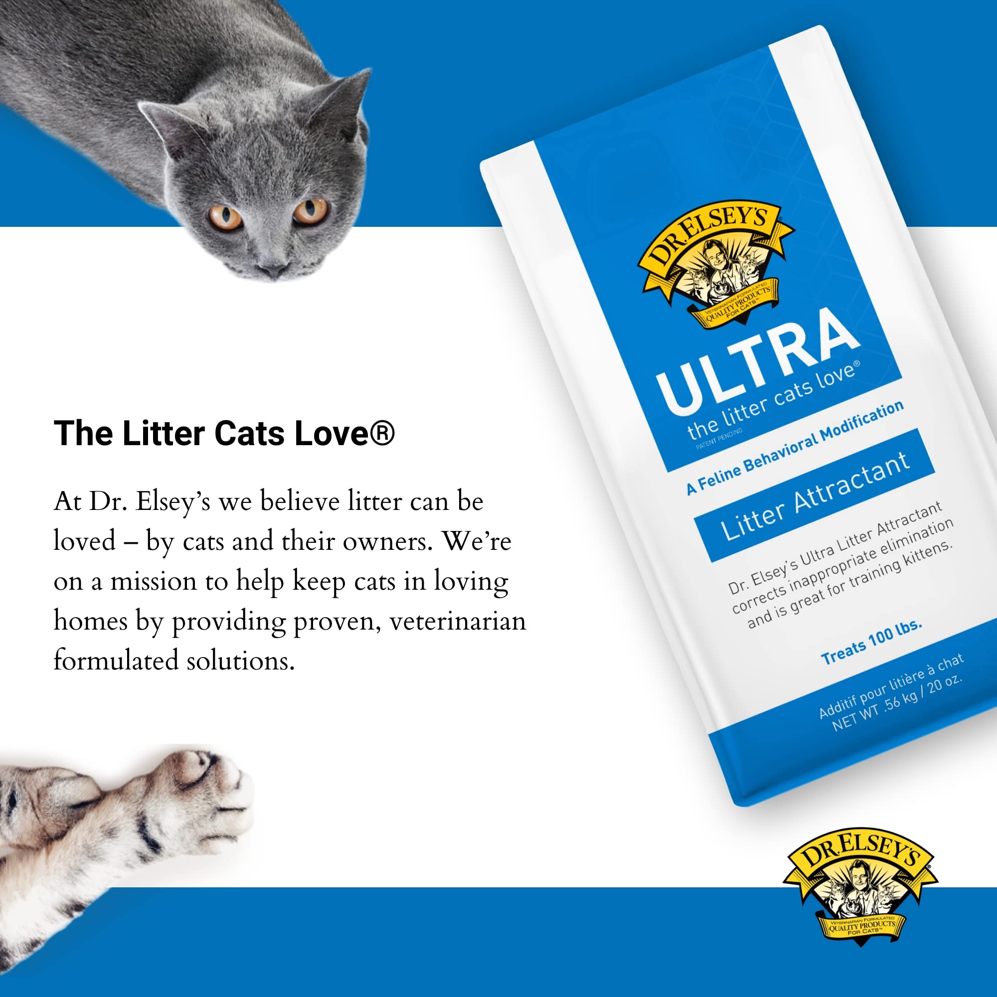 Dr. Elsey'S Litter Box Attractant - Ultra Litter Attractant - 20 Oz Pouch - Feline Behavior Modification & Training Tool