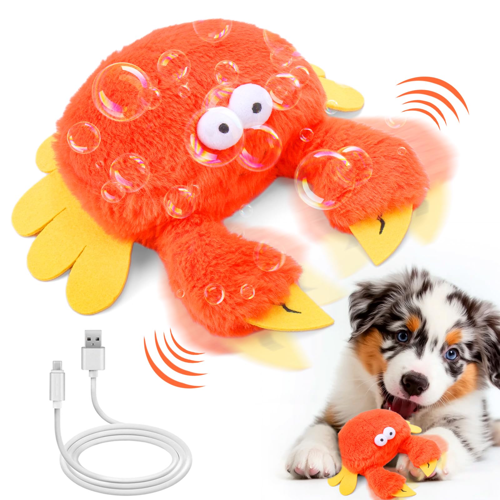Interactive Dog Toys, Crab Dog Toy That Wiggle Pinchers, Dog Toys To Keep Them Busy, Touch Activated Dog Toys For Small / Medium