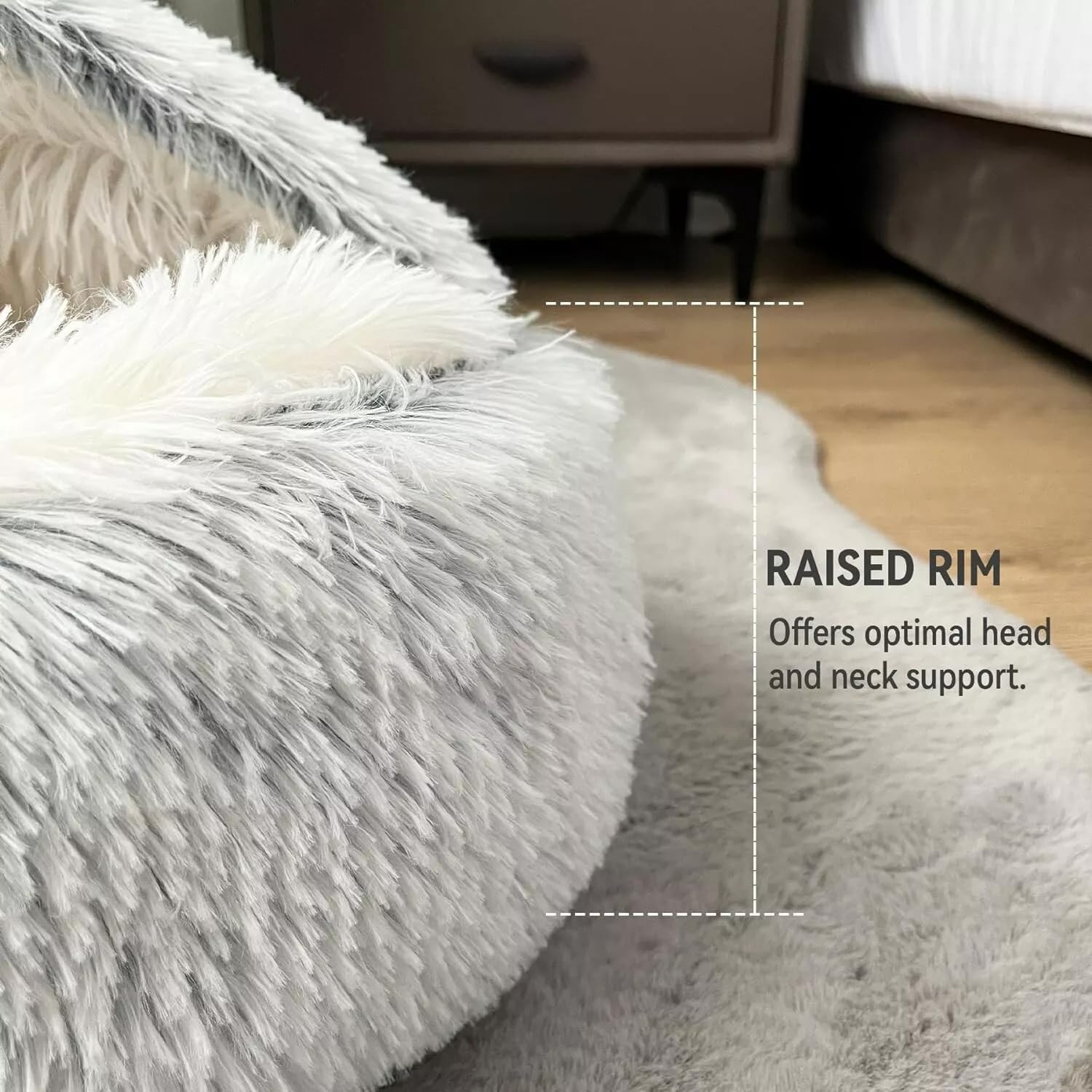 Cat Bed Round Fluffy Hooded Cat Bed Cave, Anti-Anxiety Cave Bed With Hooded Blanket, Cozy Cuddler Luxury Puppy Pet Bed, Anti-Sli